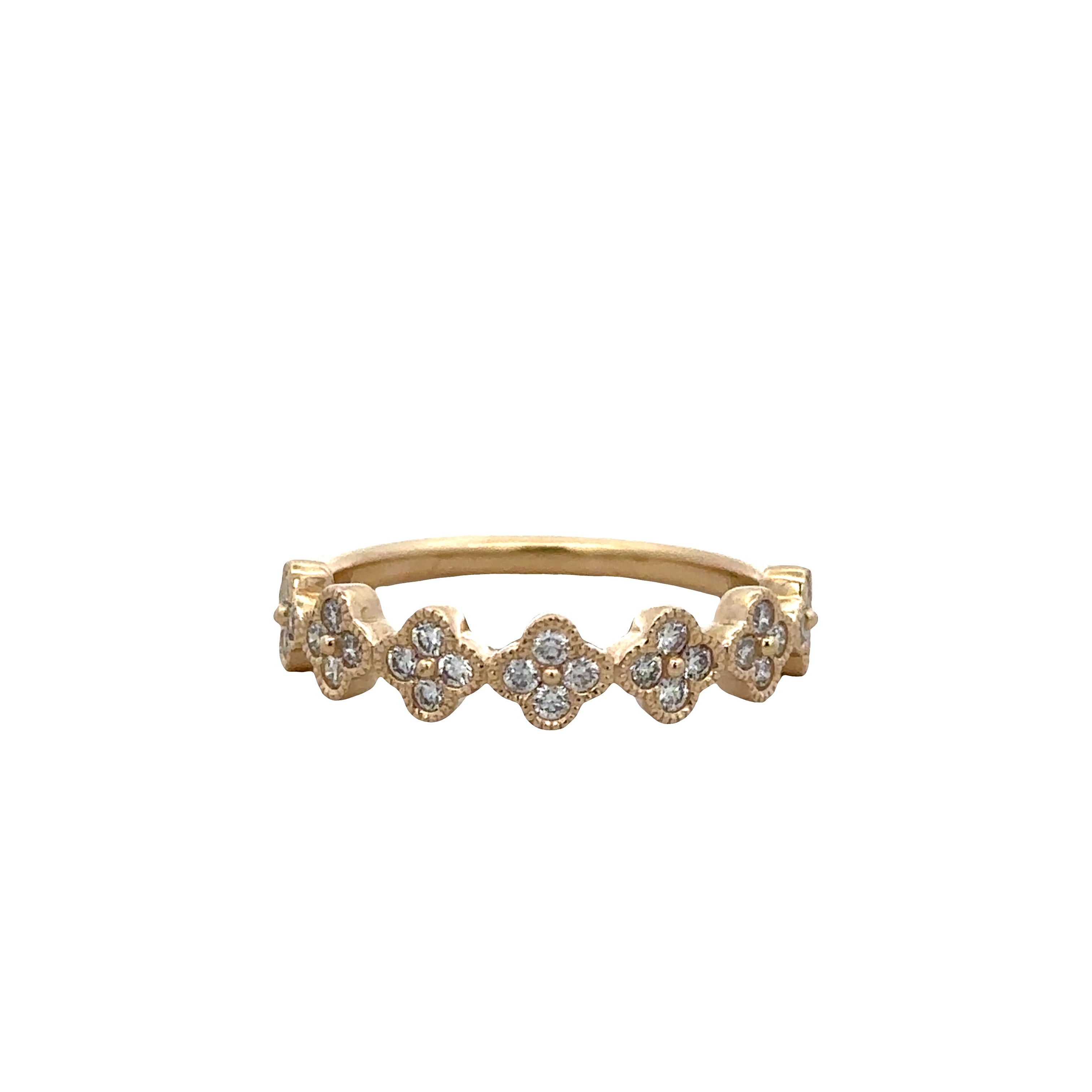 Diamond Quatrefoil Band in Yellow Gold