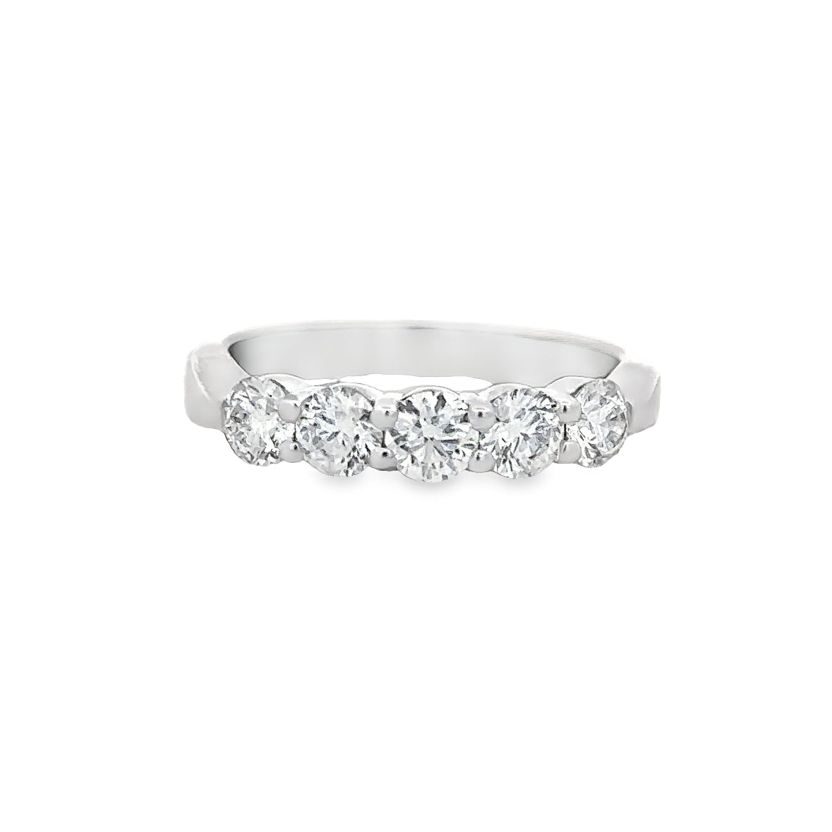 1.04 CTW Five Diamond Band in 18k White Gold