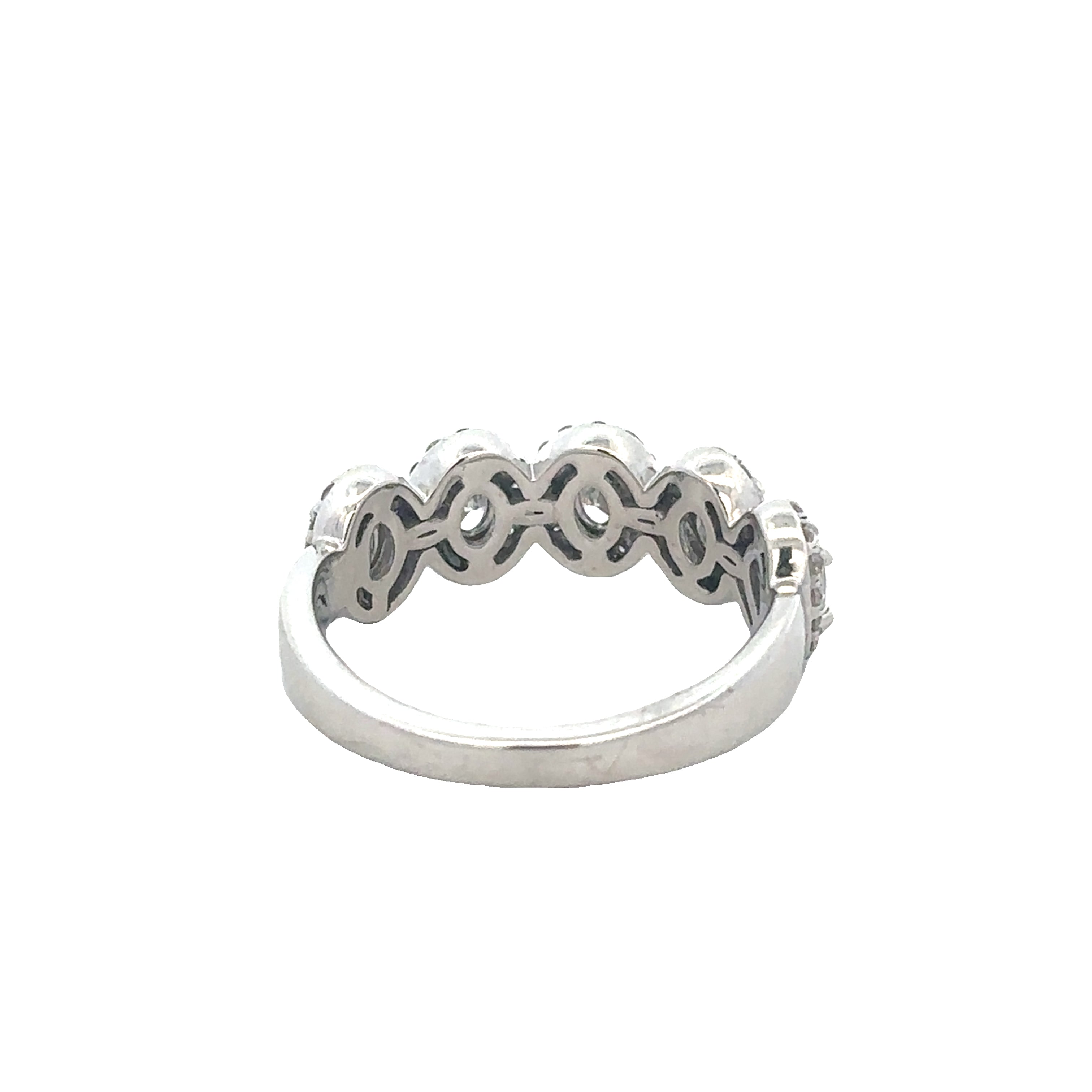 Oval Cut Diamond Halo Band in White Gold