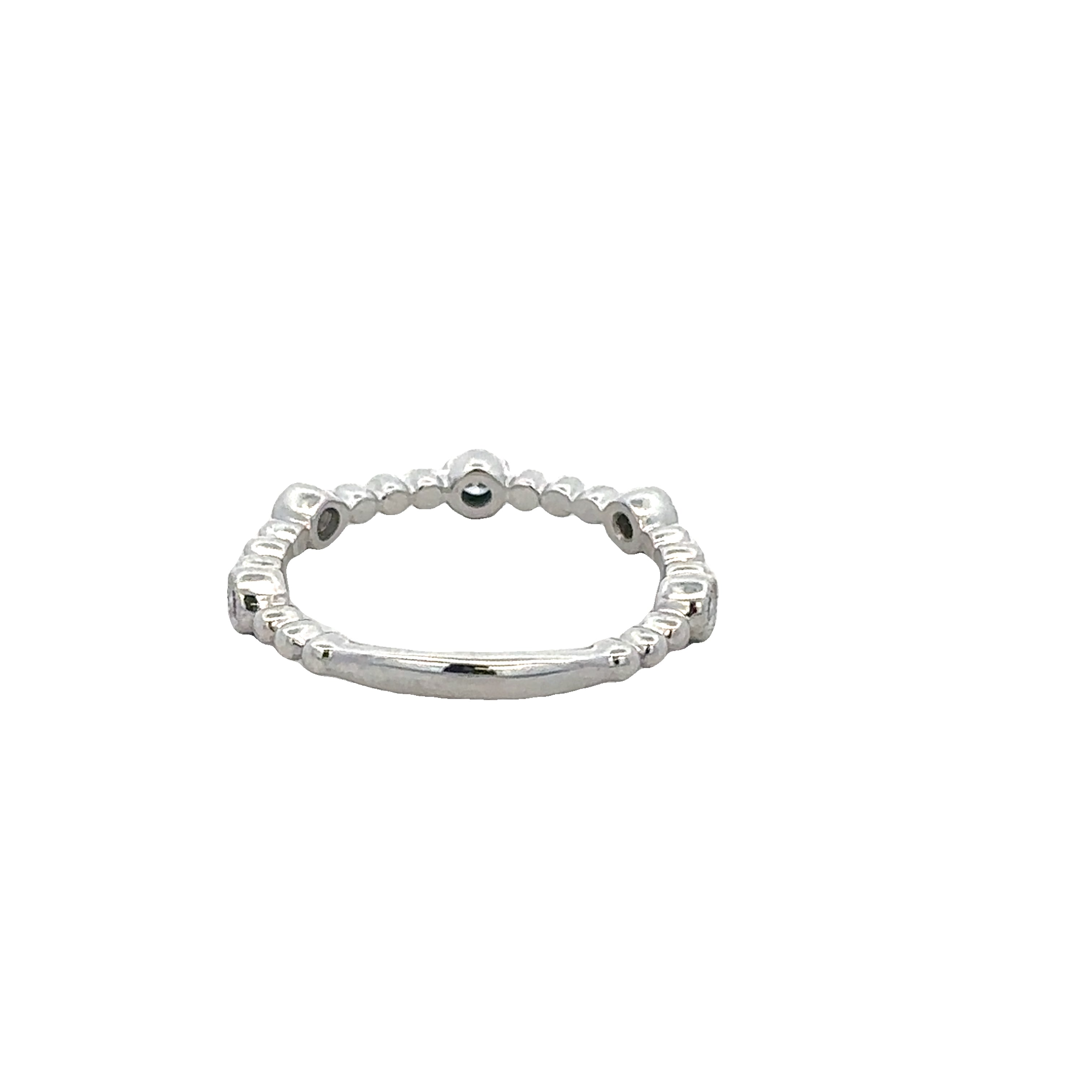 Beaded Diamond Band in White Gold