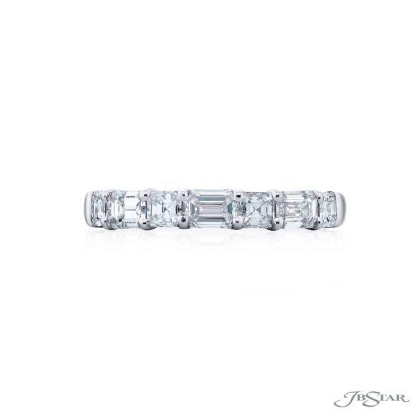 Emerald Cut Diamond Band in Platinum