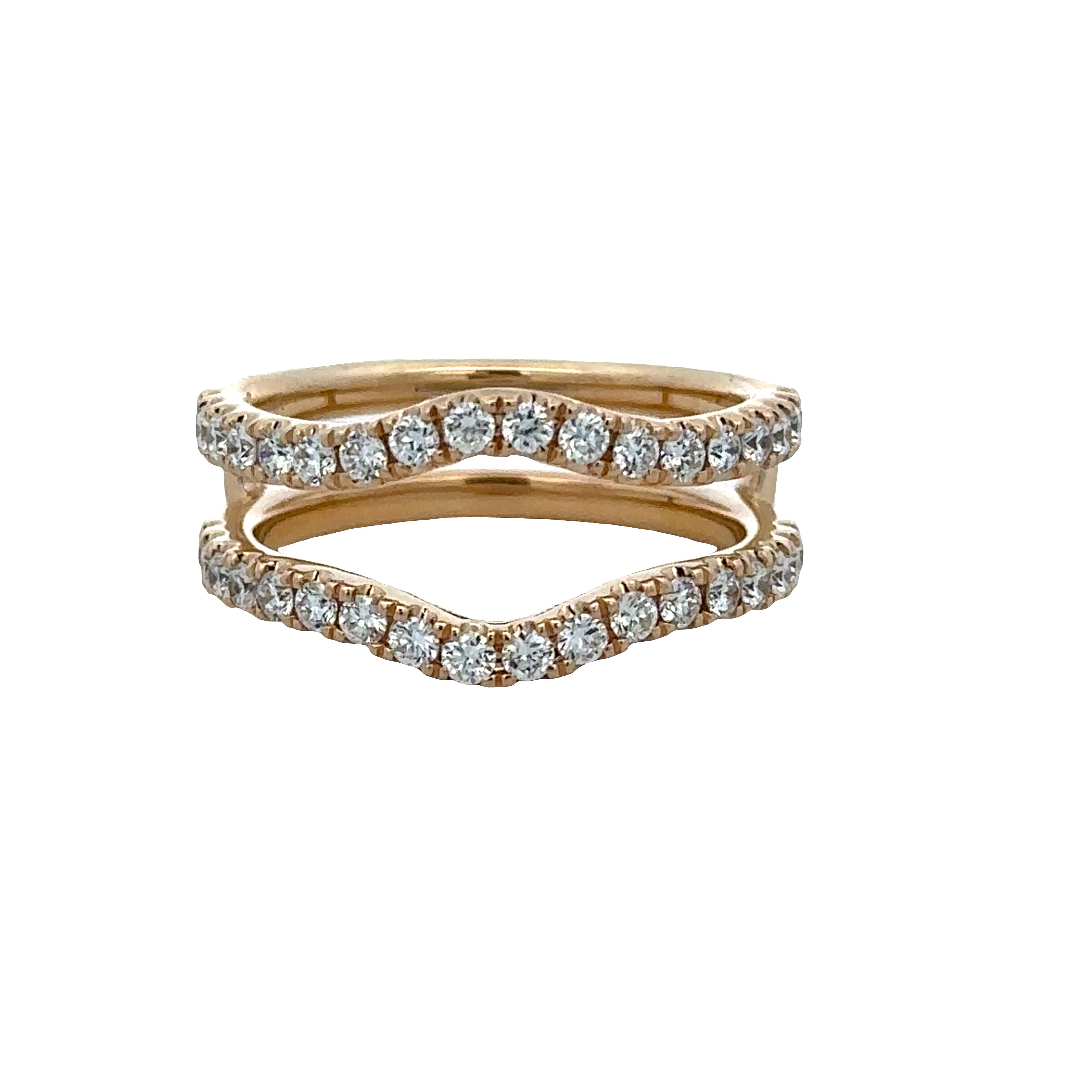 Diamond Accented Ring Guard in Yellow Gold