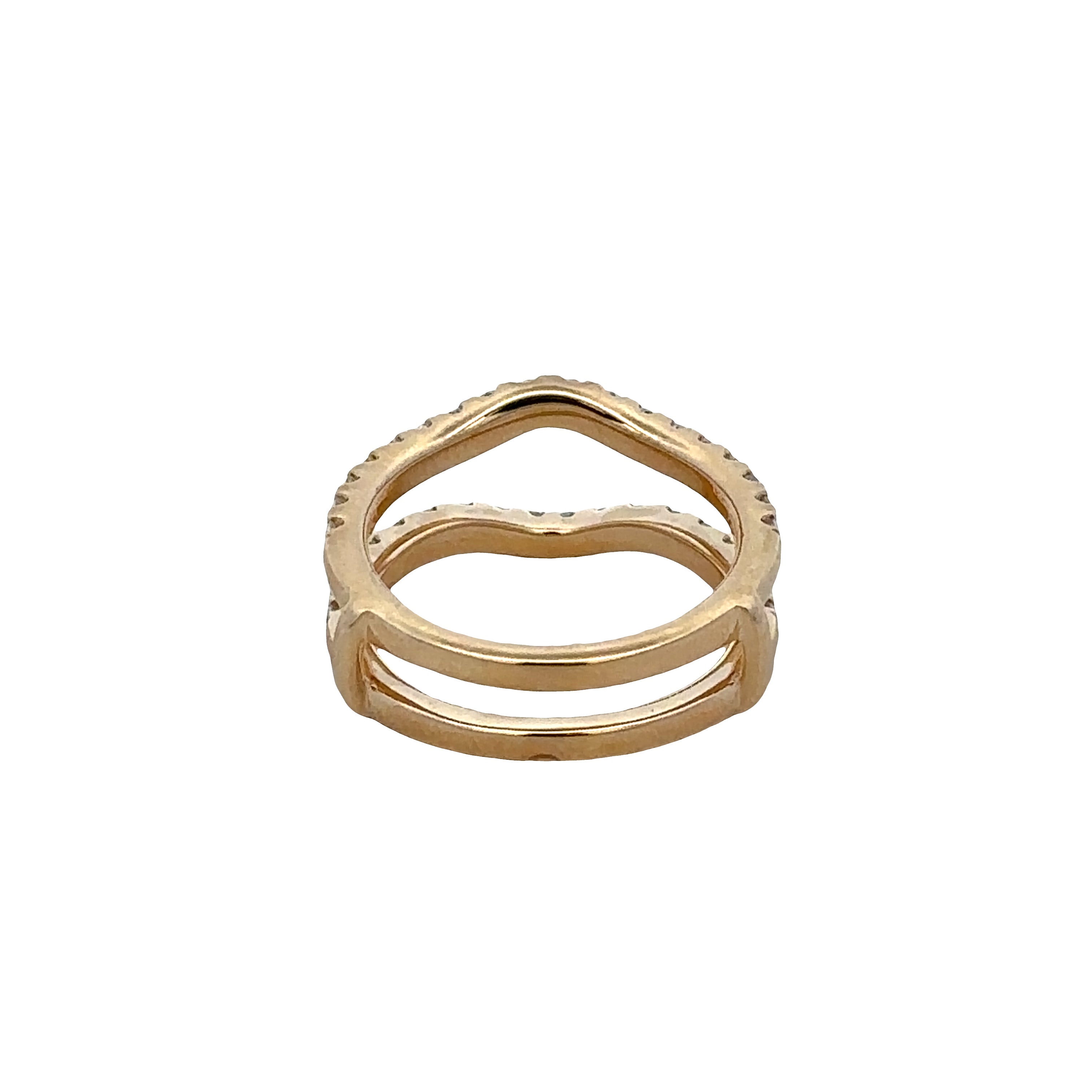 Diamond Accented Ring Guard in Yellow Gold