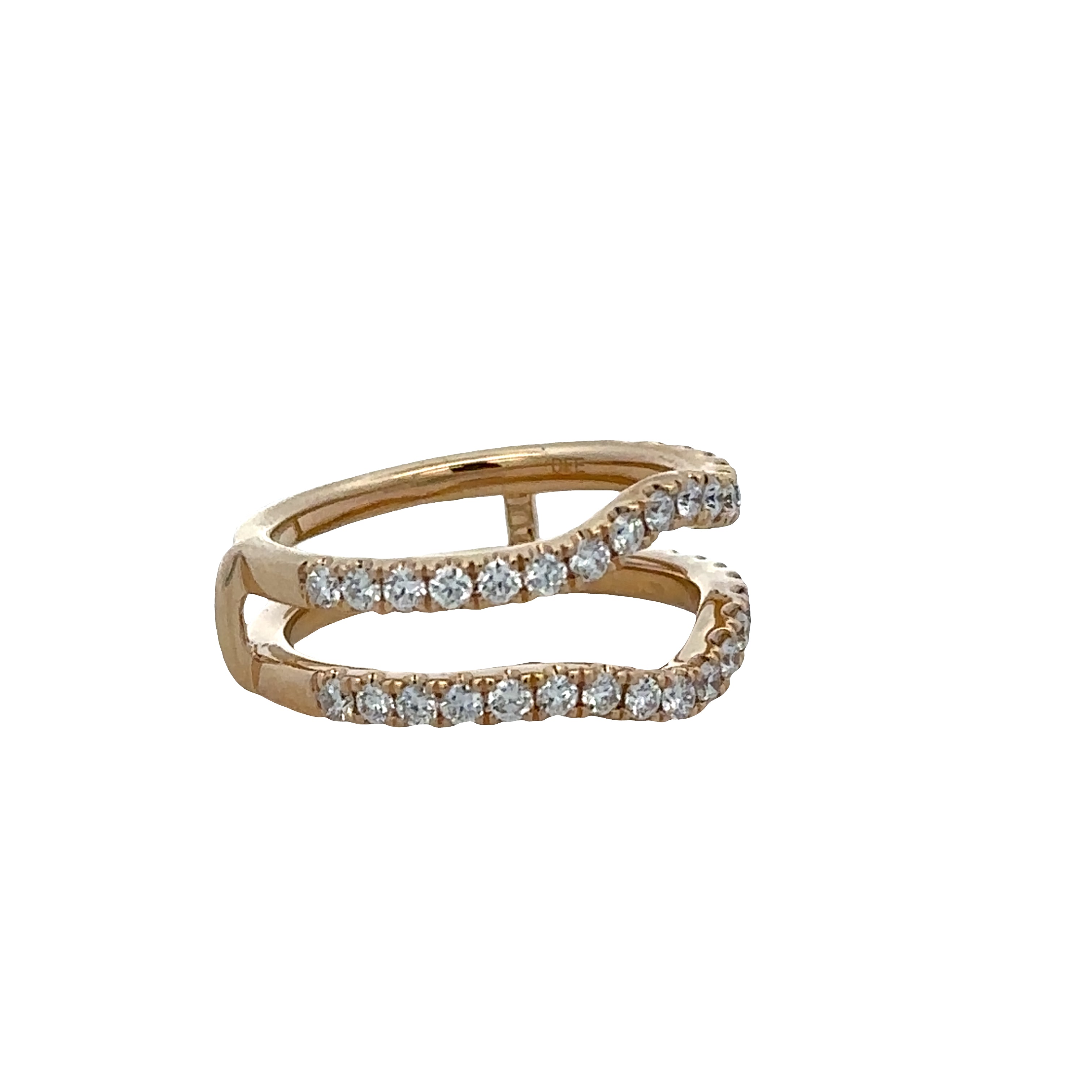 Diamond Accented Ring Guard in Yellow Gold