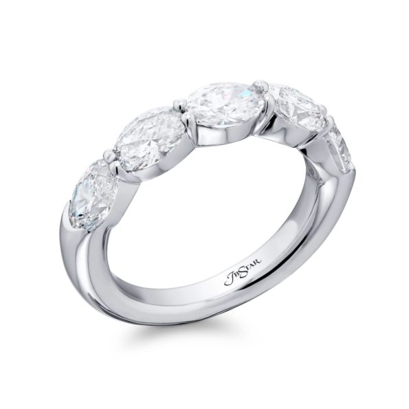JB Star Platinum Five-Stone Diamond Band – Size 6.25