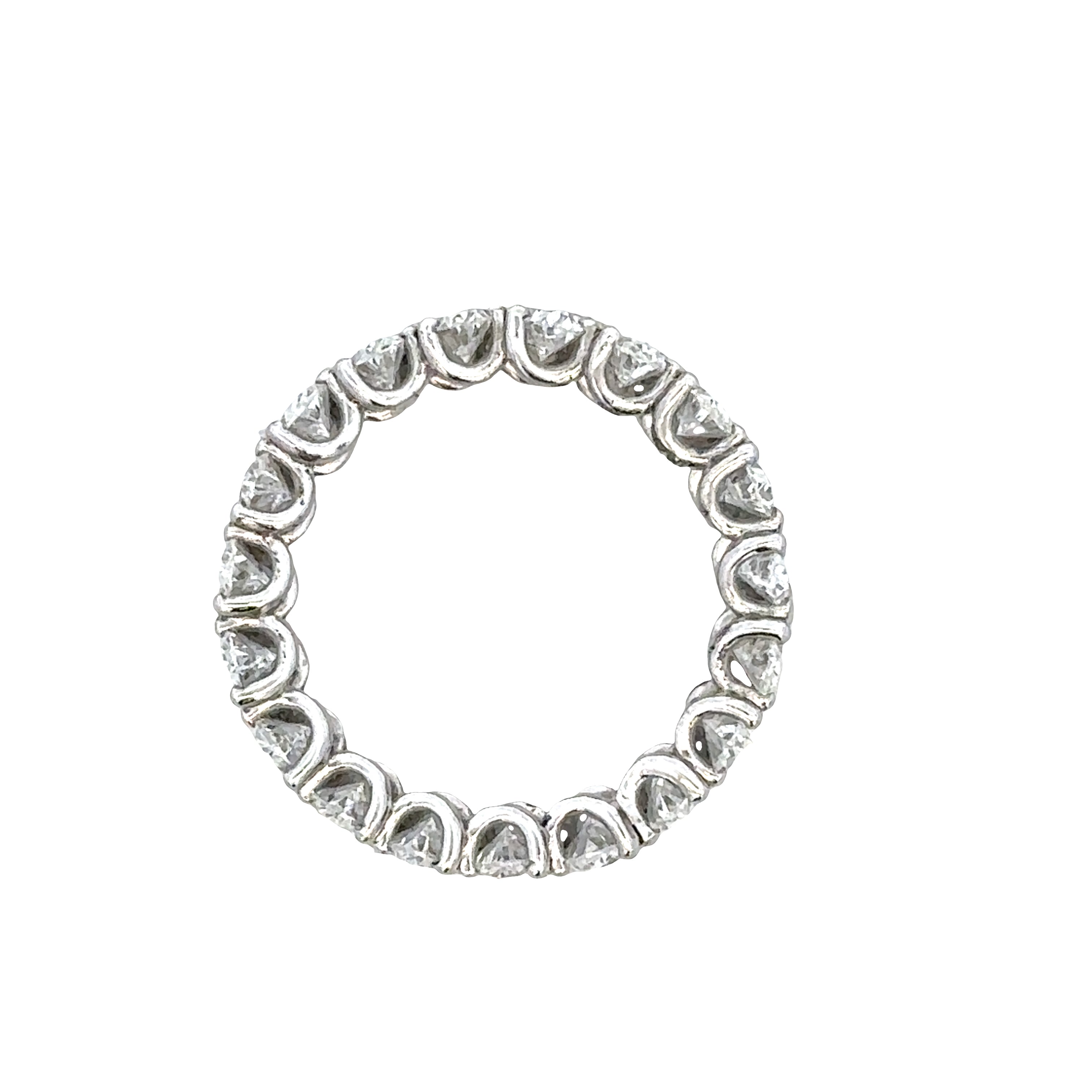 Platinum 3.55 Carat Oval Diamond Diagonal Wedding Band – Size 7