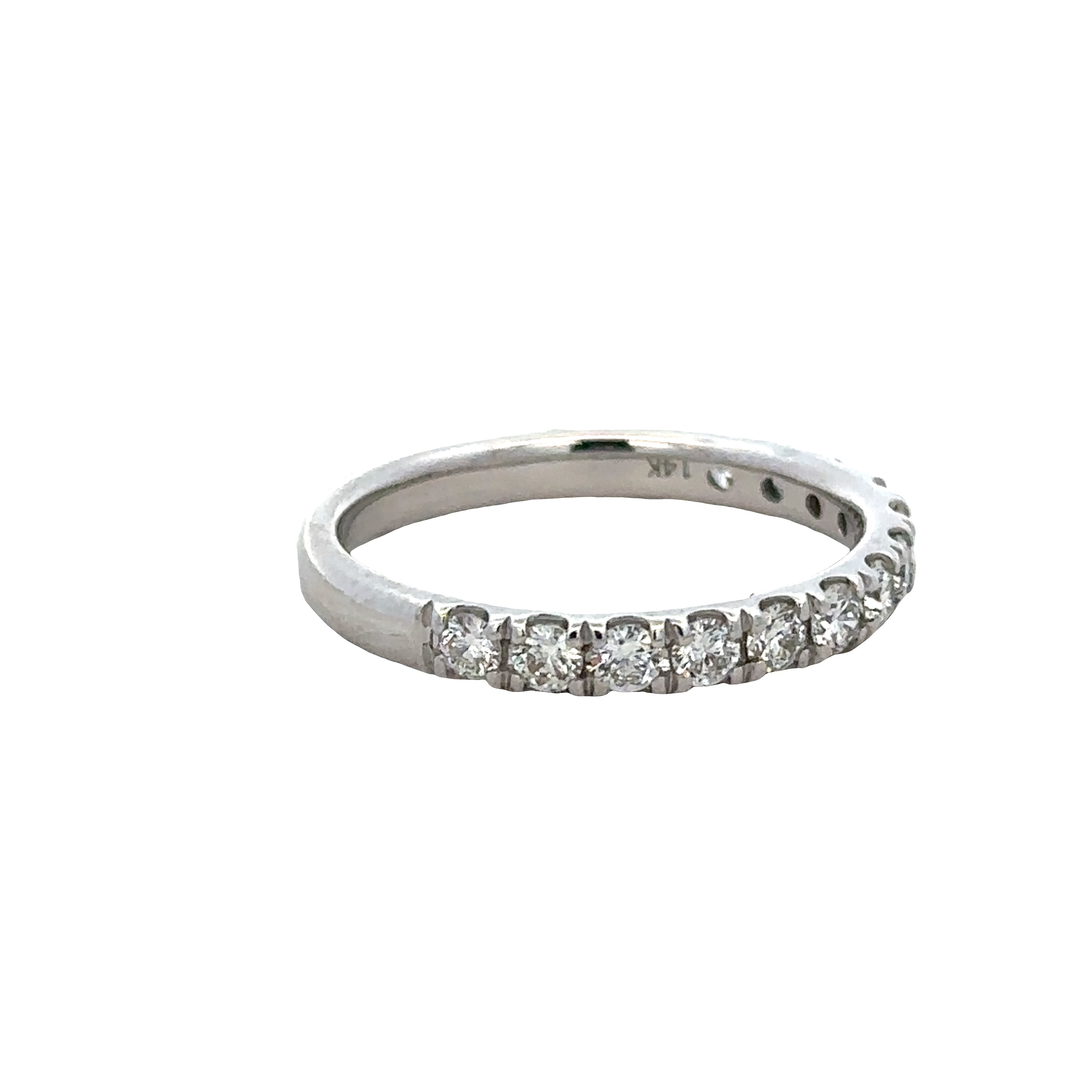 14k White Gold 0.50 Carat Diamond Band – Size 6