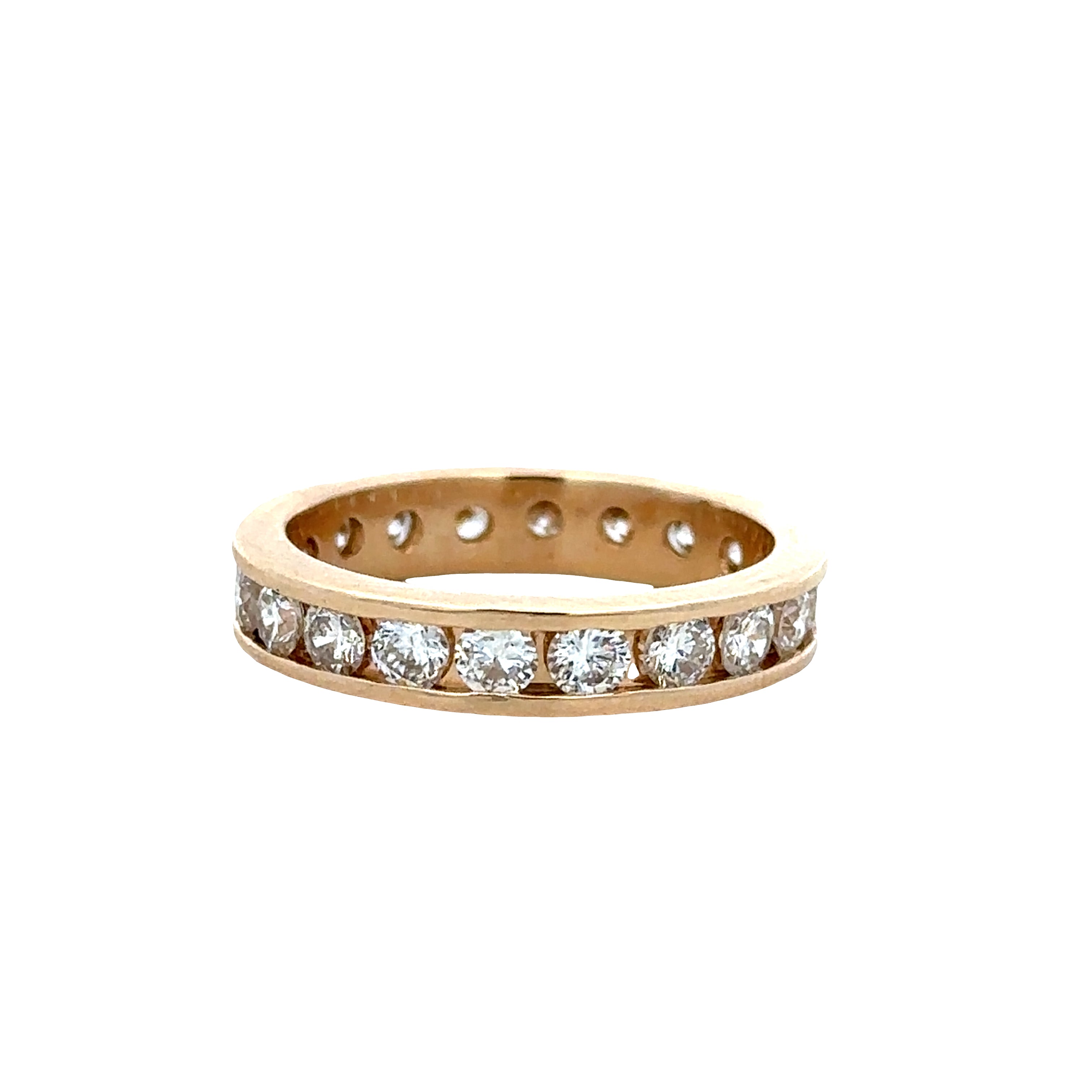 14k Yellow Gold Diamond Eternity Band – Size 6.25