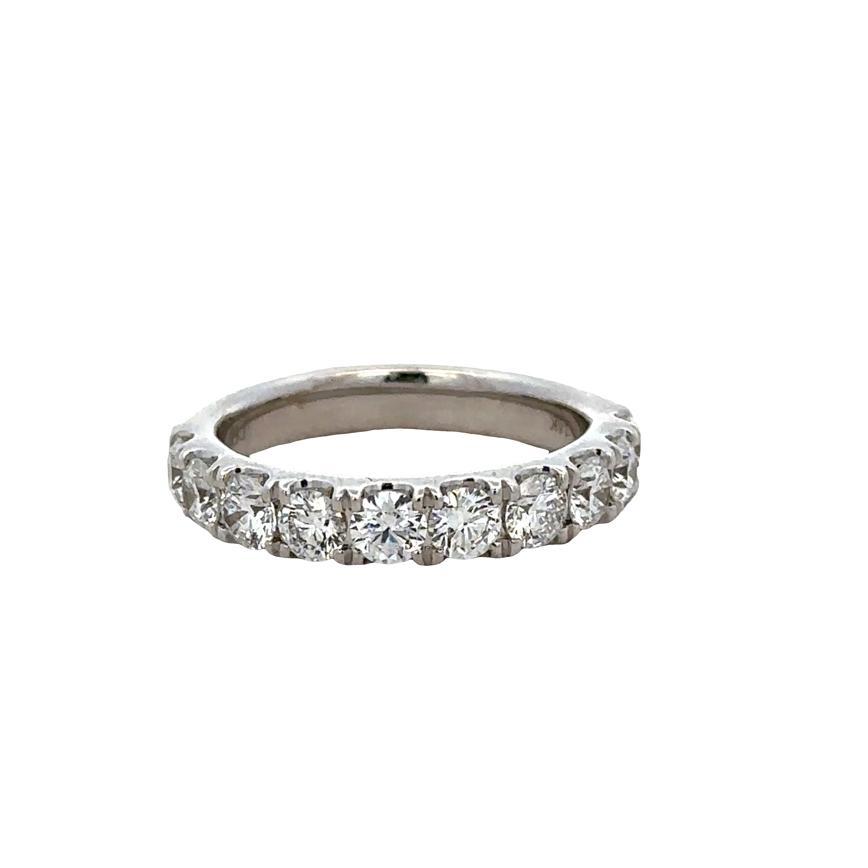 14k White Gold 1.60 Carat Diamond Wedding Band – Size 6.5