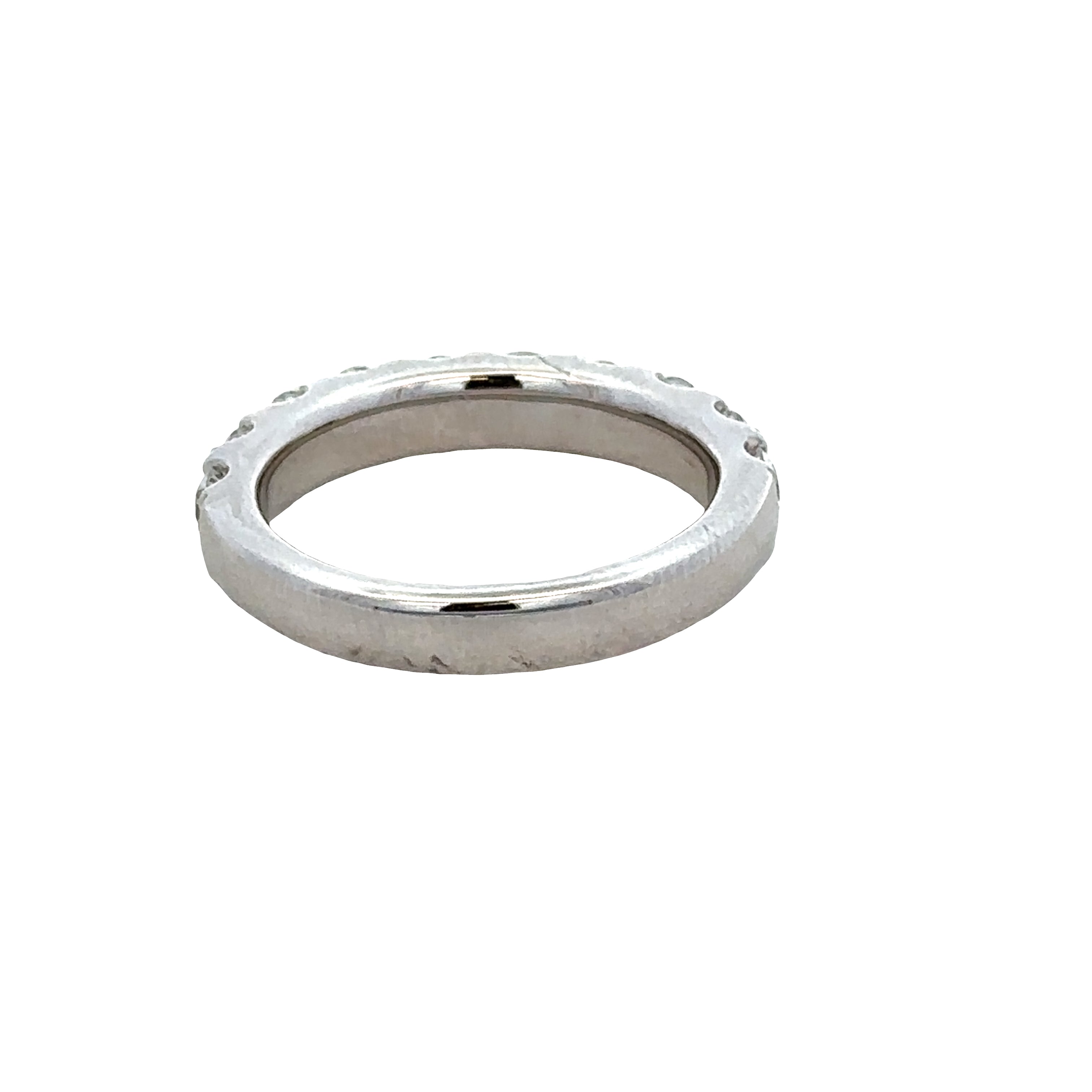 14k White Gold 1.60 Carat Diamond Wedding Band – Size 6.5
