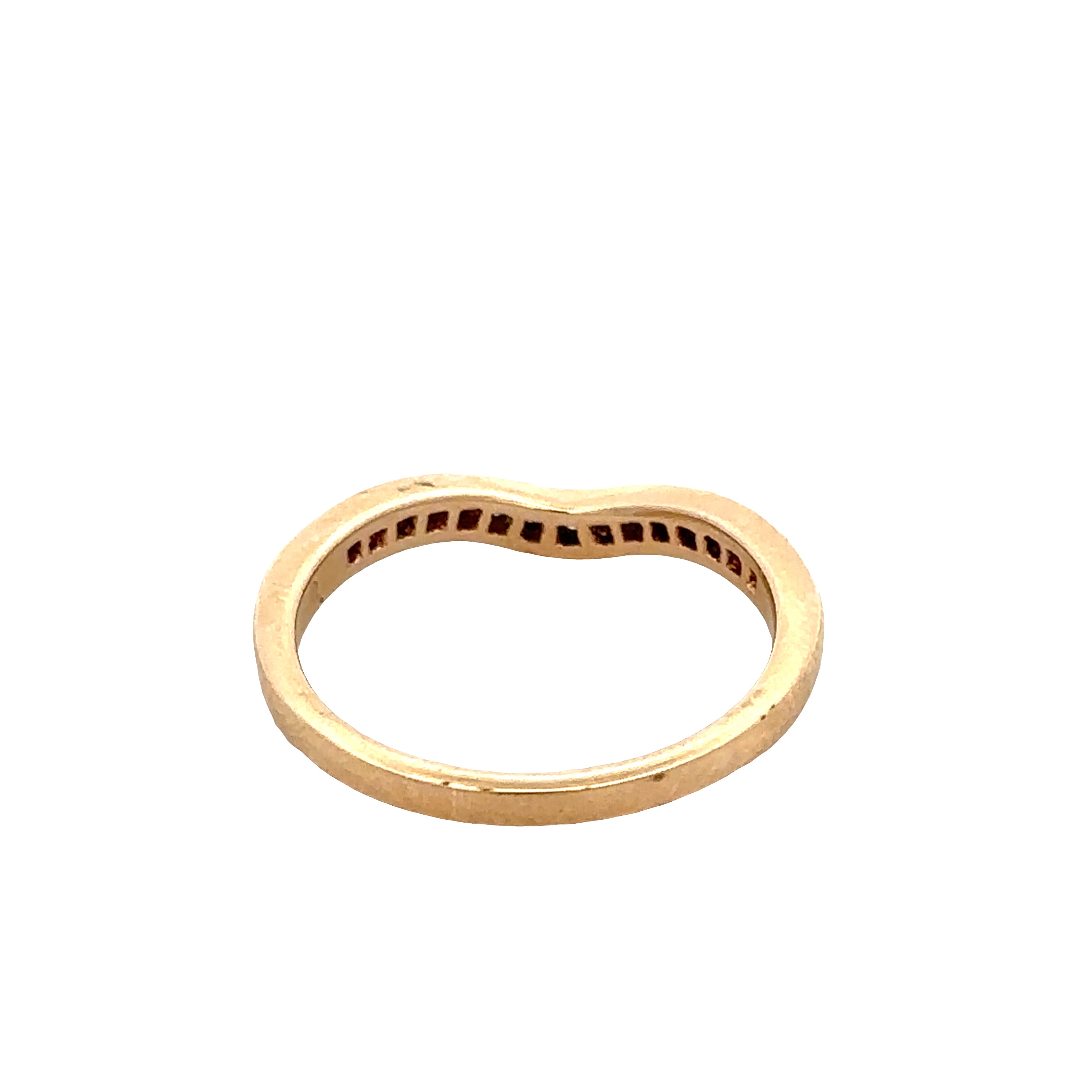 Estate A. Jaffe 14k Yellow Gold Diamond Curved Band – Size 6