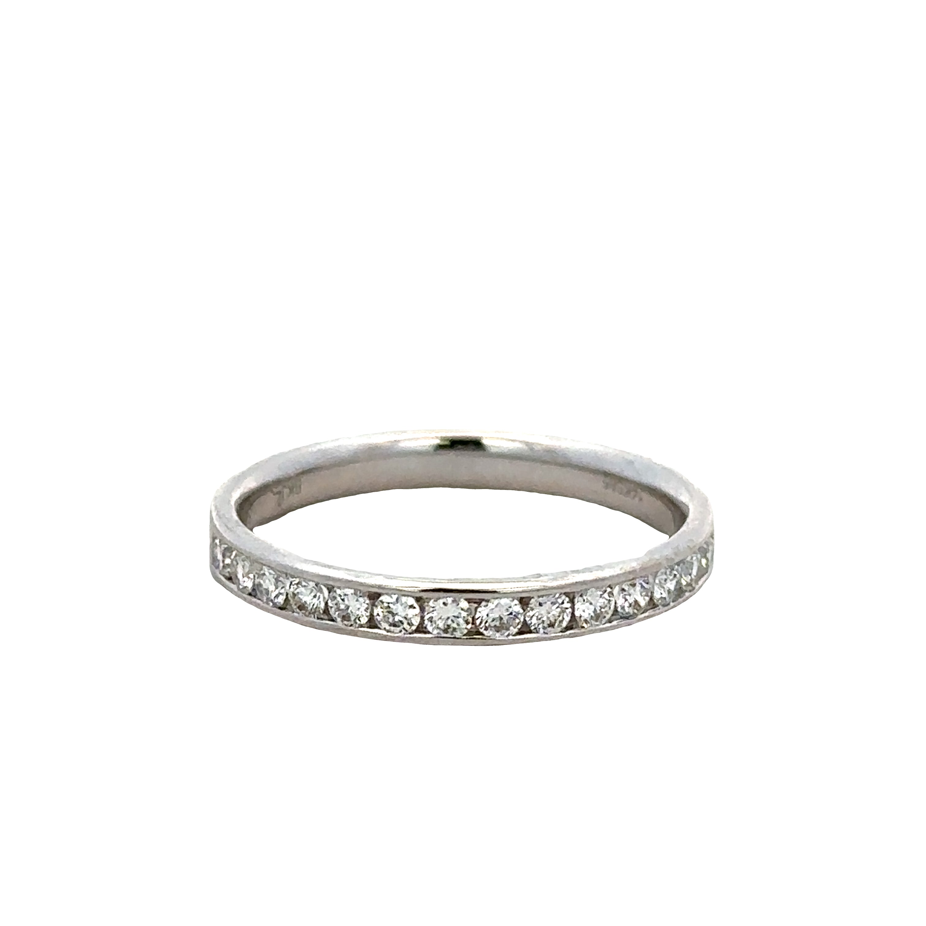 14k White Gold Diamond Wedding Band – Size 6.25