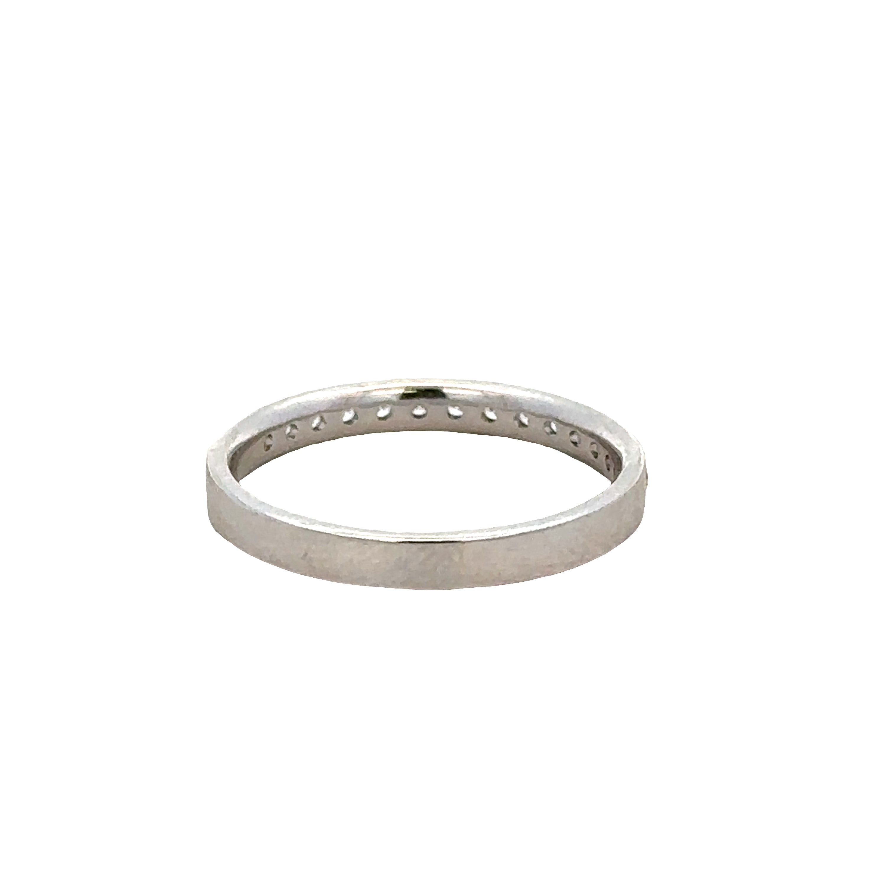 14k White Gold Diamond Wedding Band – Size 6.25
