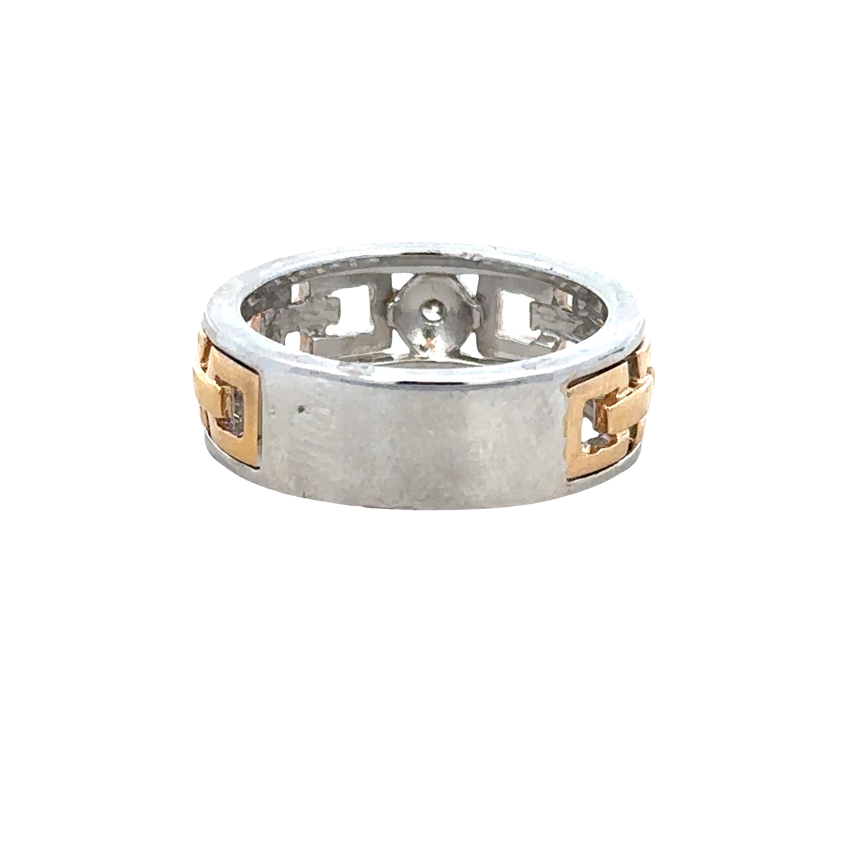 14k Yellow & White Gold Diamond Openwork Band – Size 10