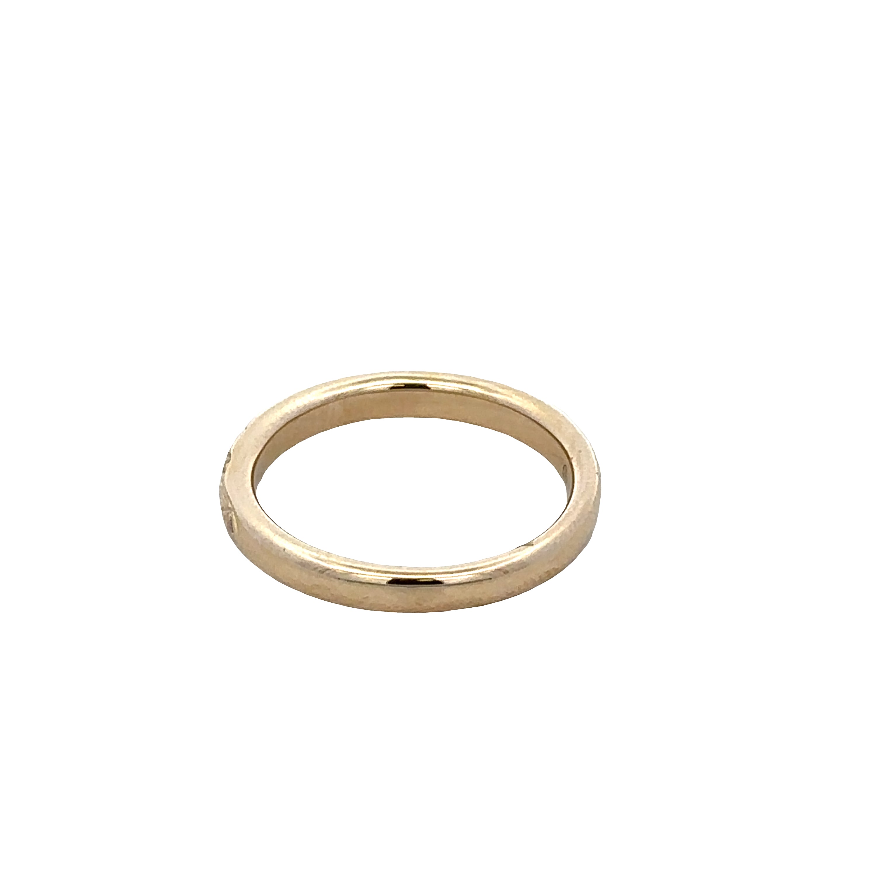 14k Yellow Gold Diamond Engraved Foliate Wedding Band – Size 6