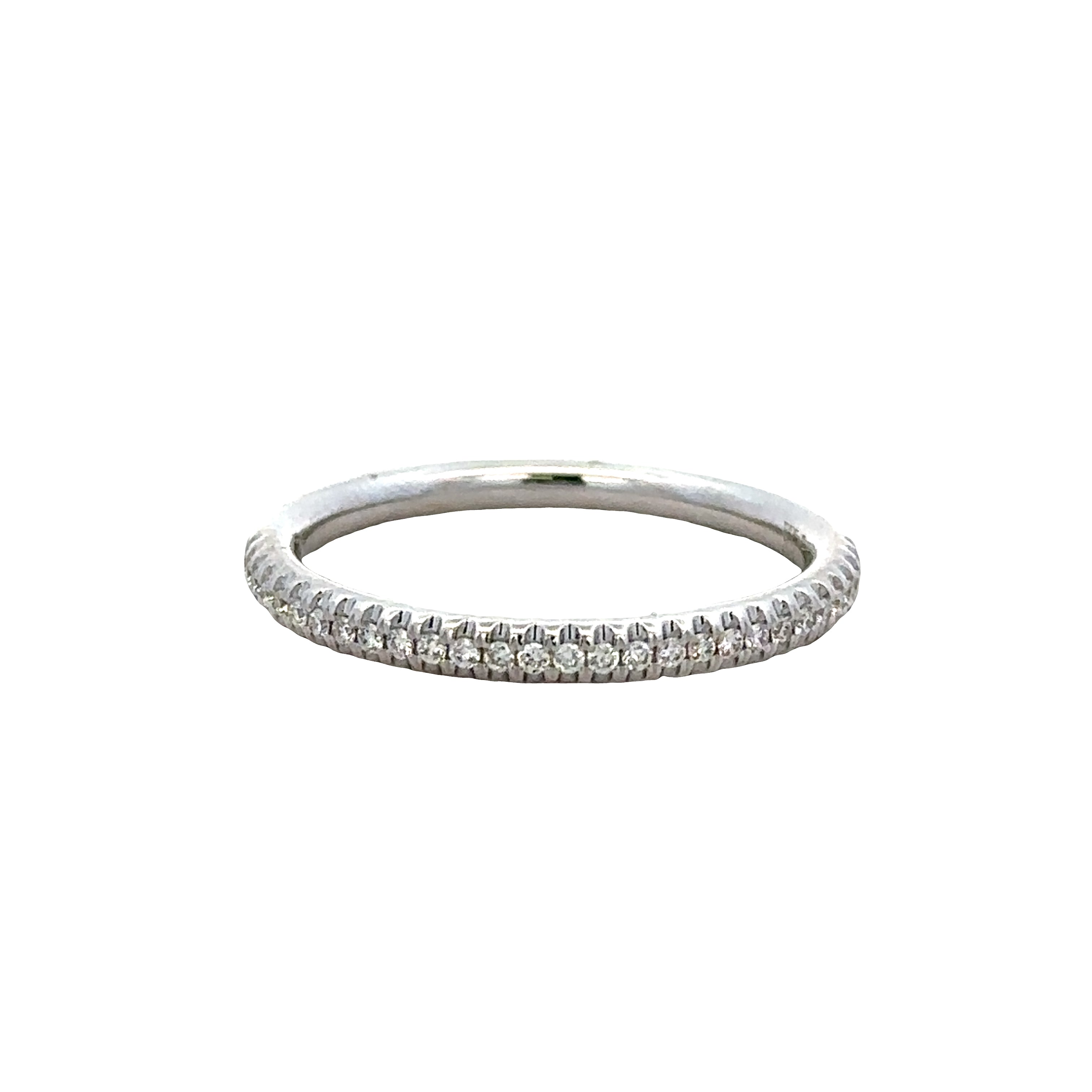 14k White Gold Diamond Band – Size 6.5