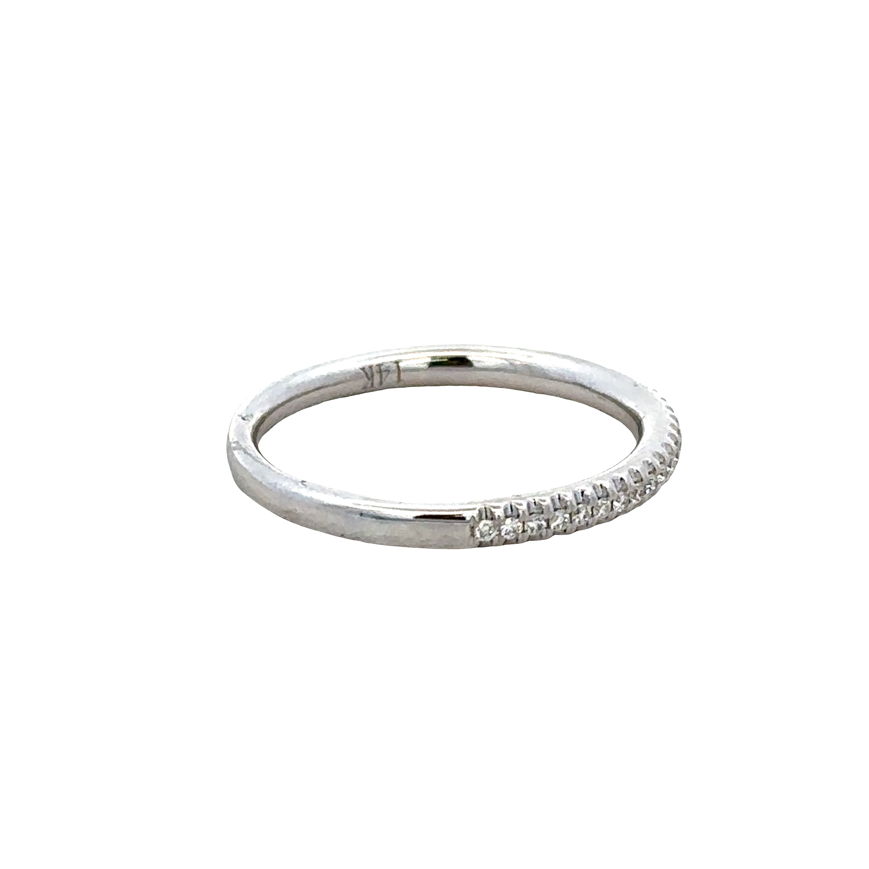 14k White Gold Diamond Band – Size 6.5