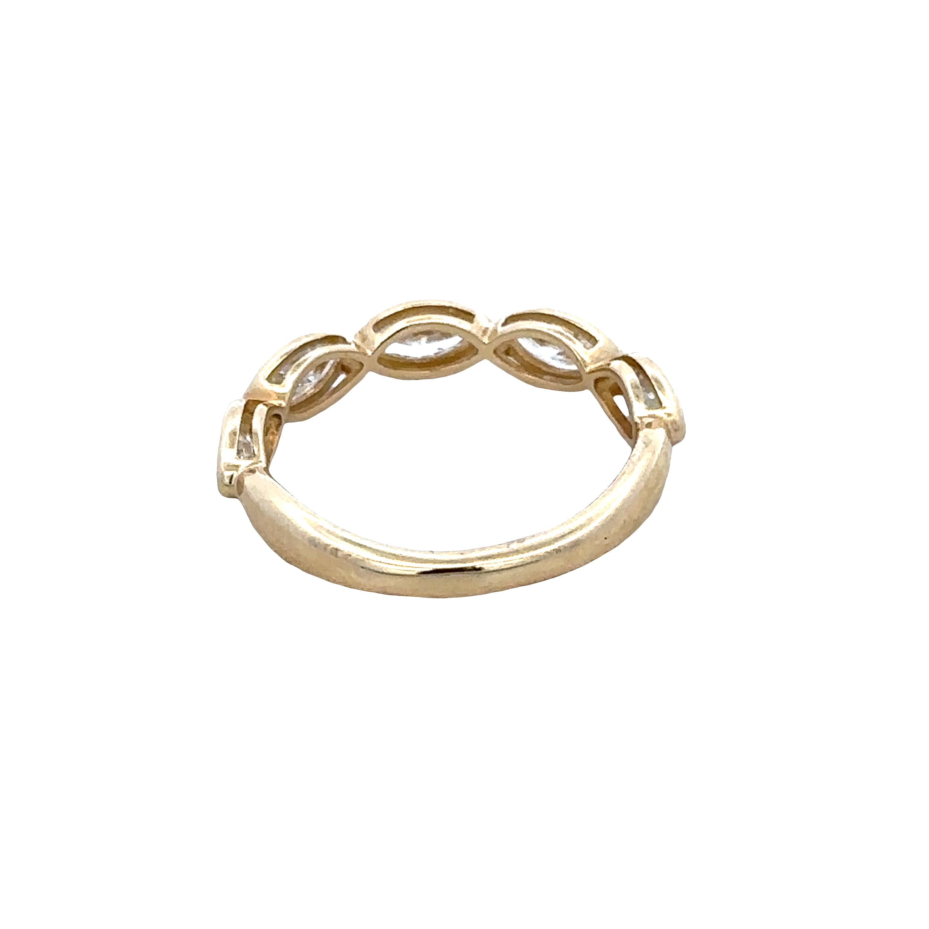14k Yellow Gold Five Stone Marquise Diamond Band – Size 6.5