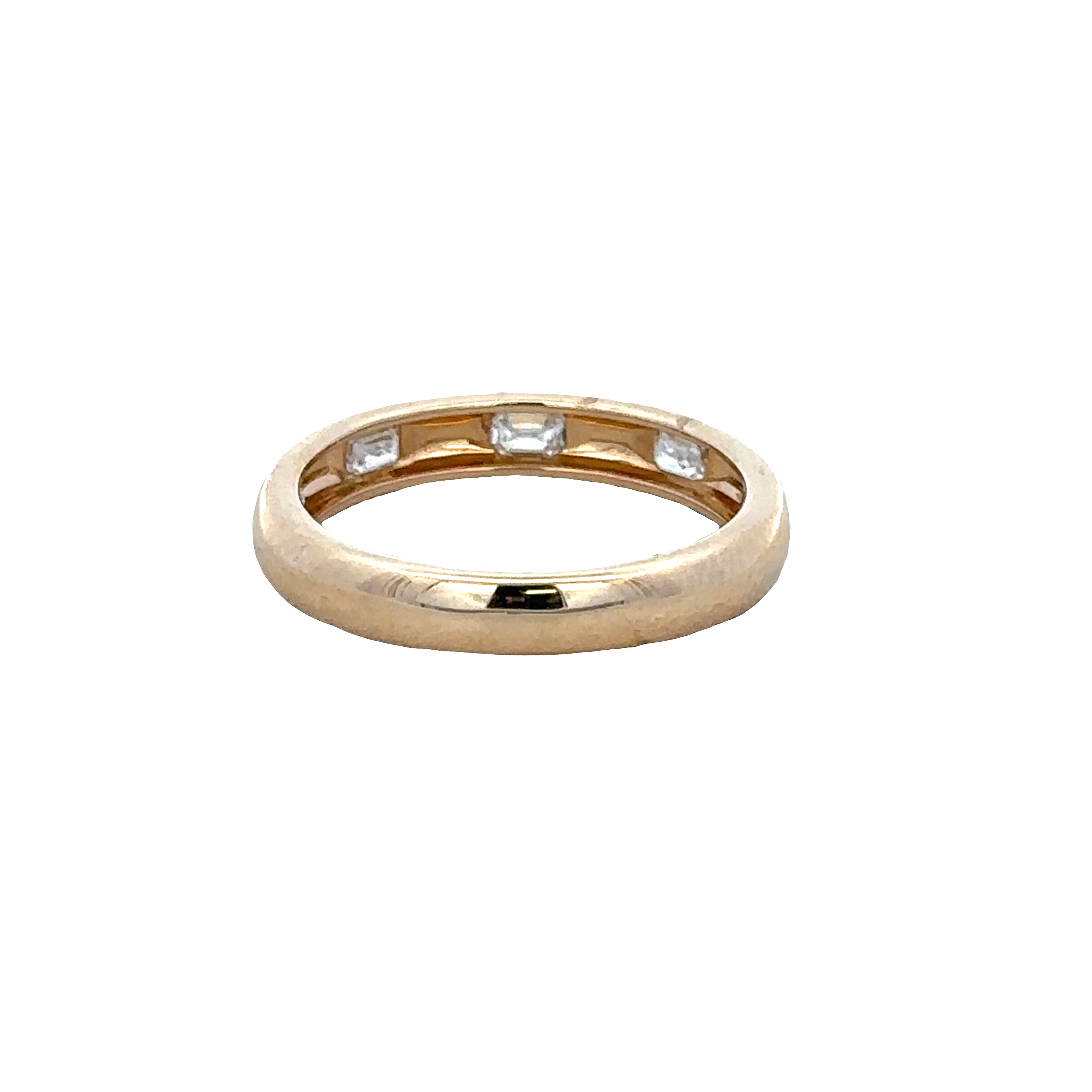 14k Yellow Gold Five-Stone Emerald Cut Diamond Band – Size 6