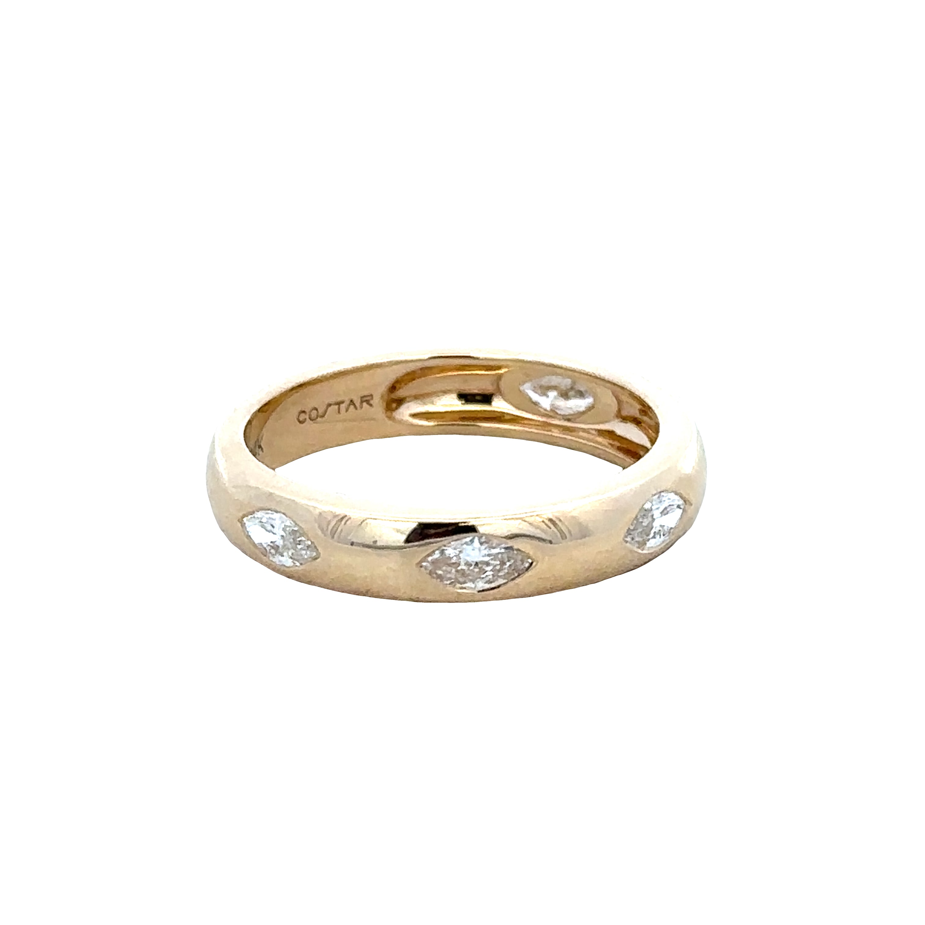14k Yellow Gold Five-Stone Marquise Diamond Band – Size 6