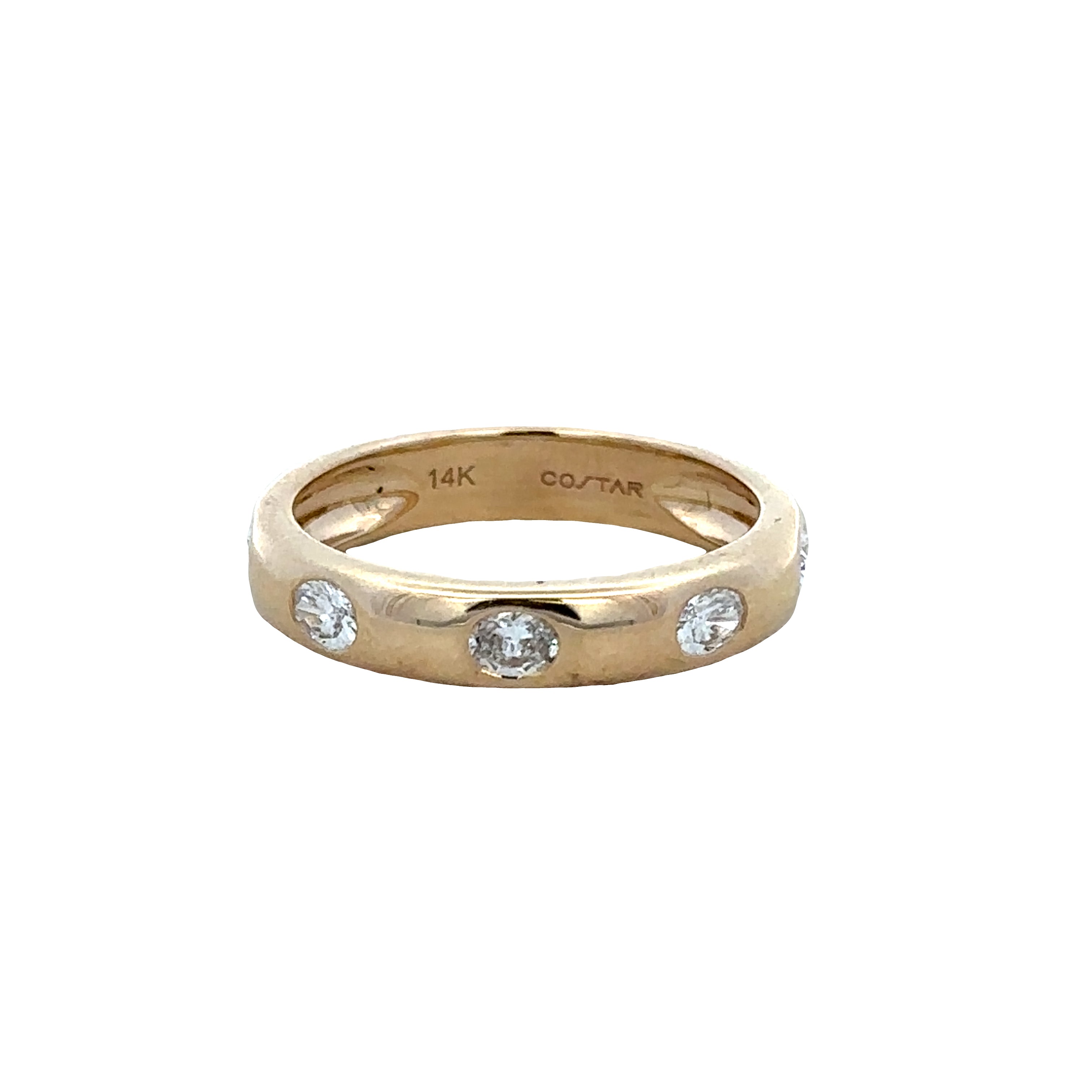 14k Yellow Gold Five-Stone Oval Diamond Band – Size 6