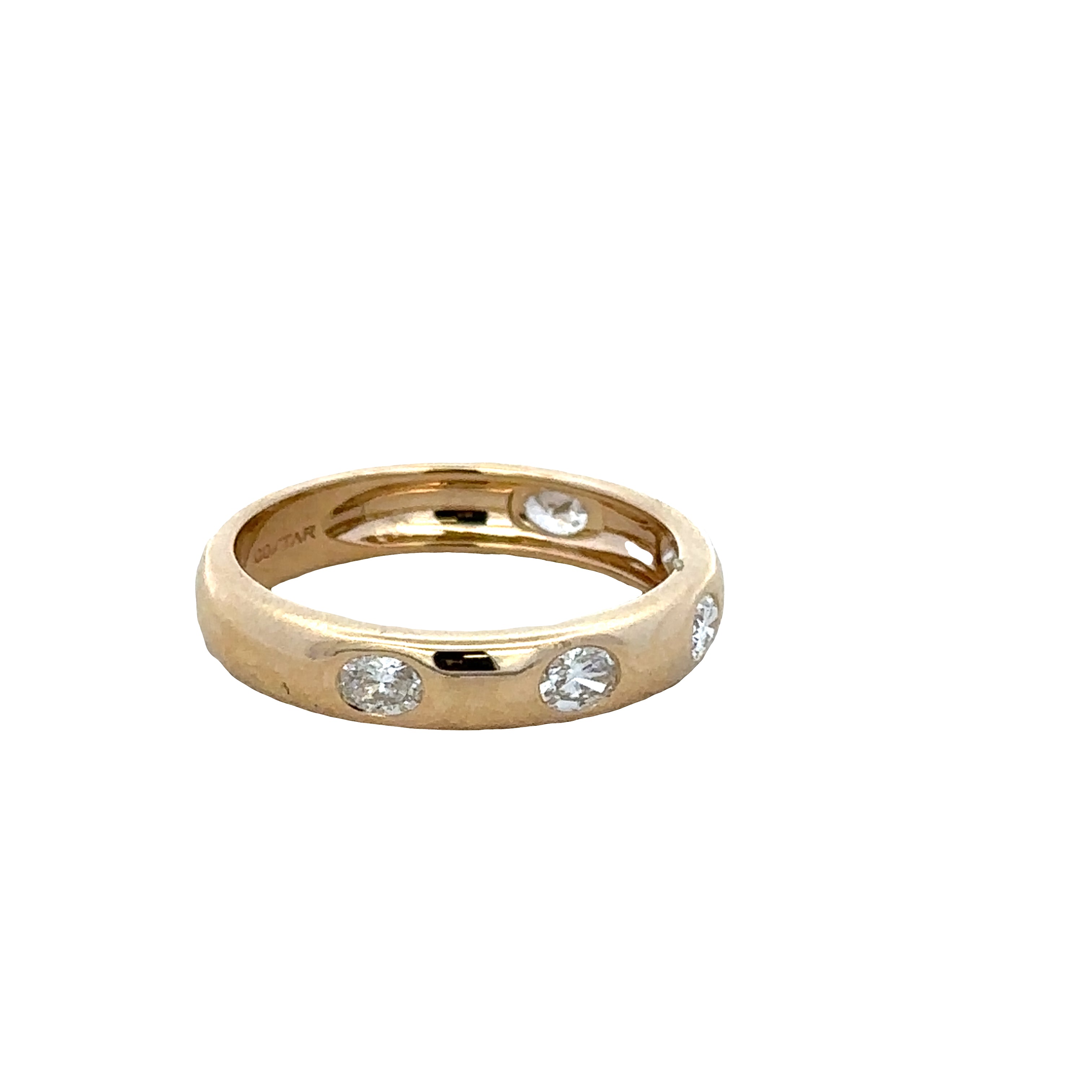 14k Yellow Gold Five-Stone Oval Diamond Band – Size 6