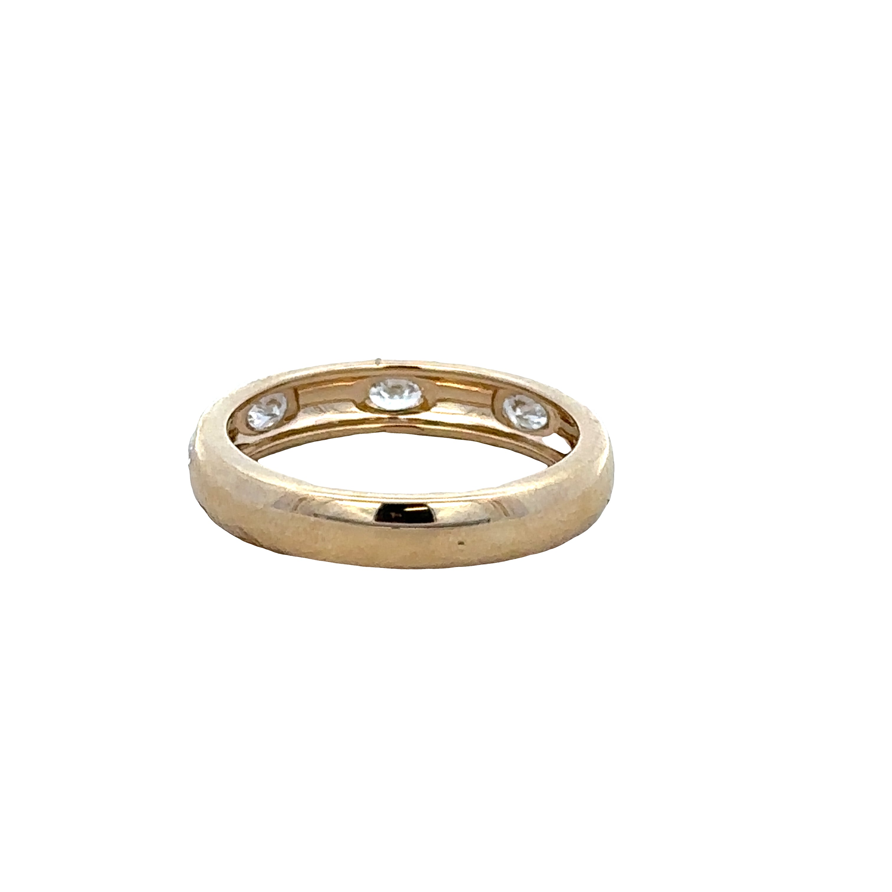 14k Yellow Gold Five-Stone Oval Diamond Band – Size 6