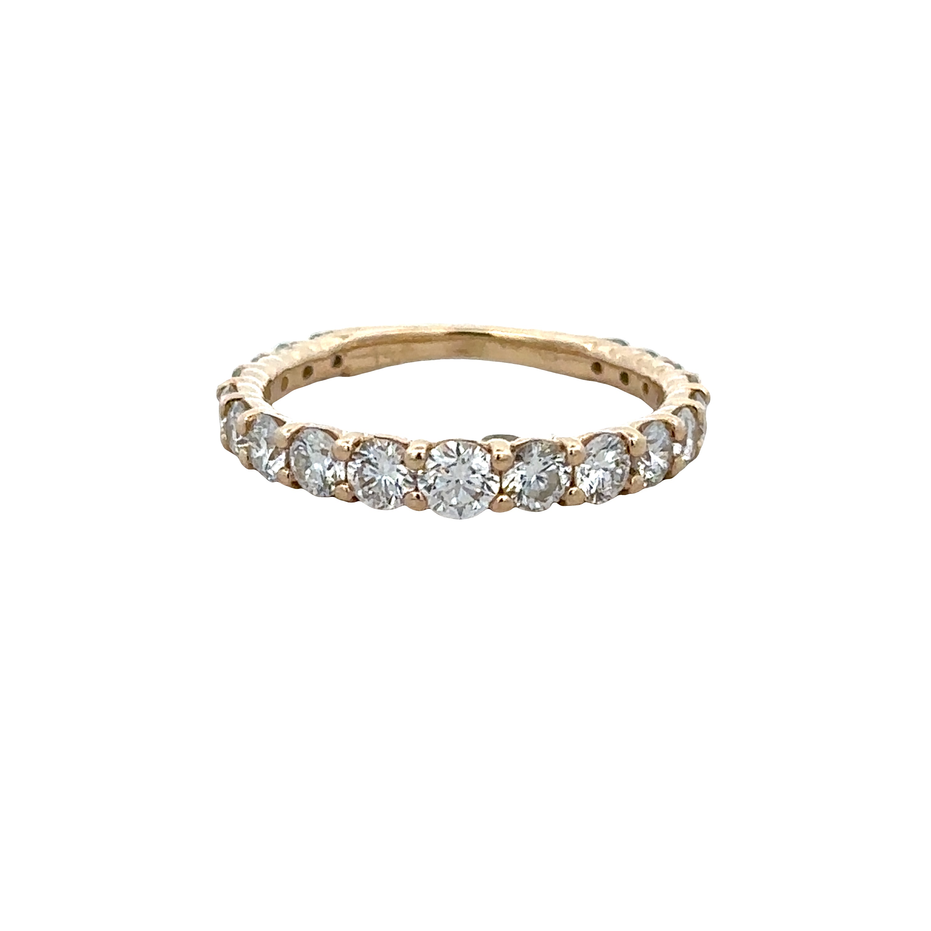 18k Yellow Gold 1.00 CTW Graduated Diamond Band – Size 5.25