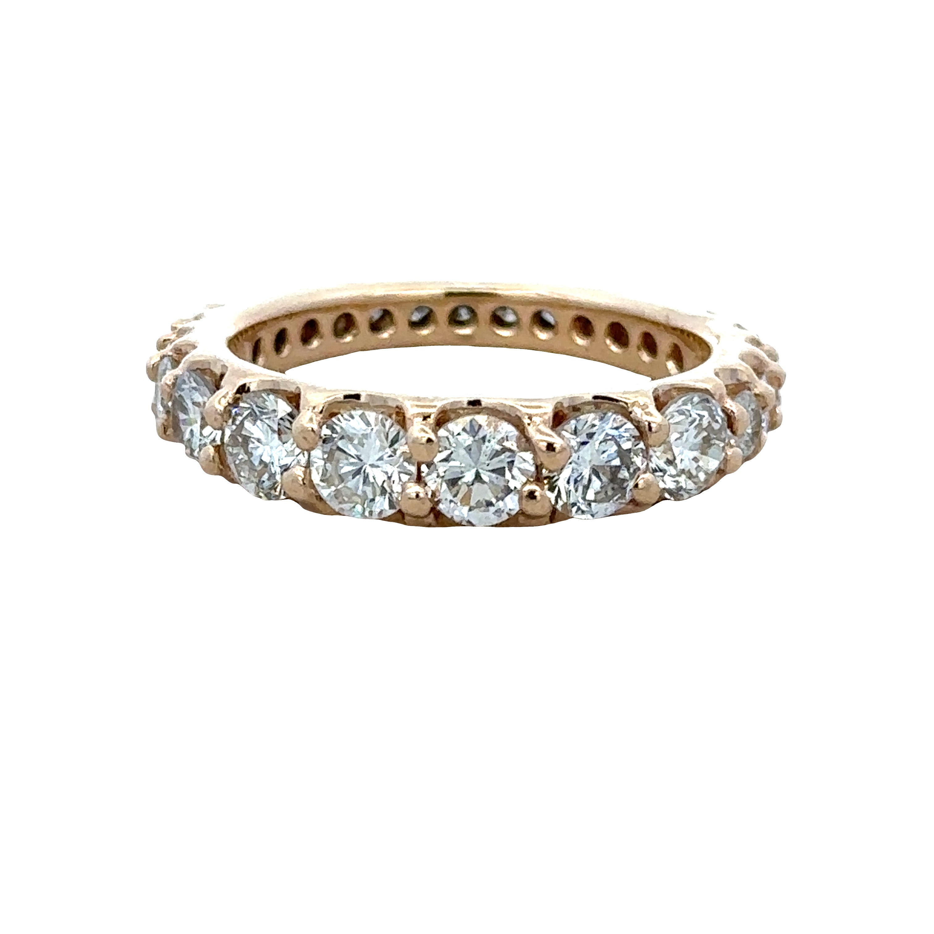 14k Yellow Gold 2.51 CTW Graduated Diamond Eternity Band – Size 10.25