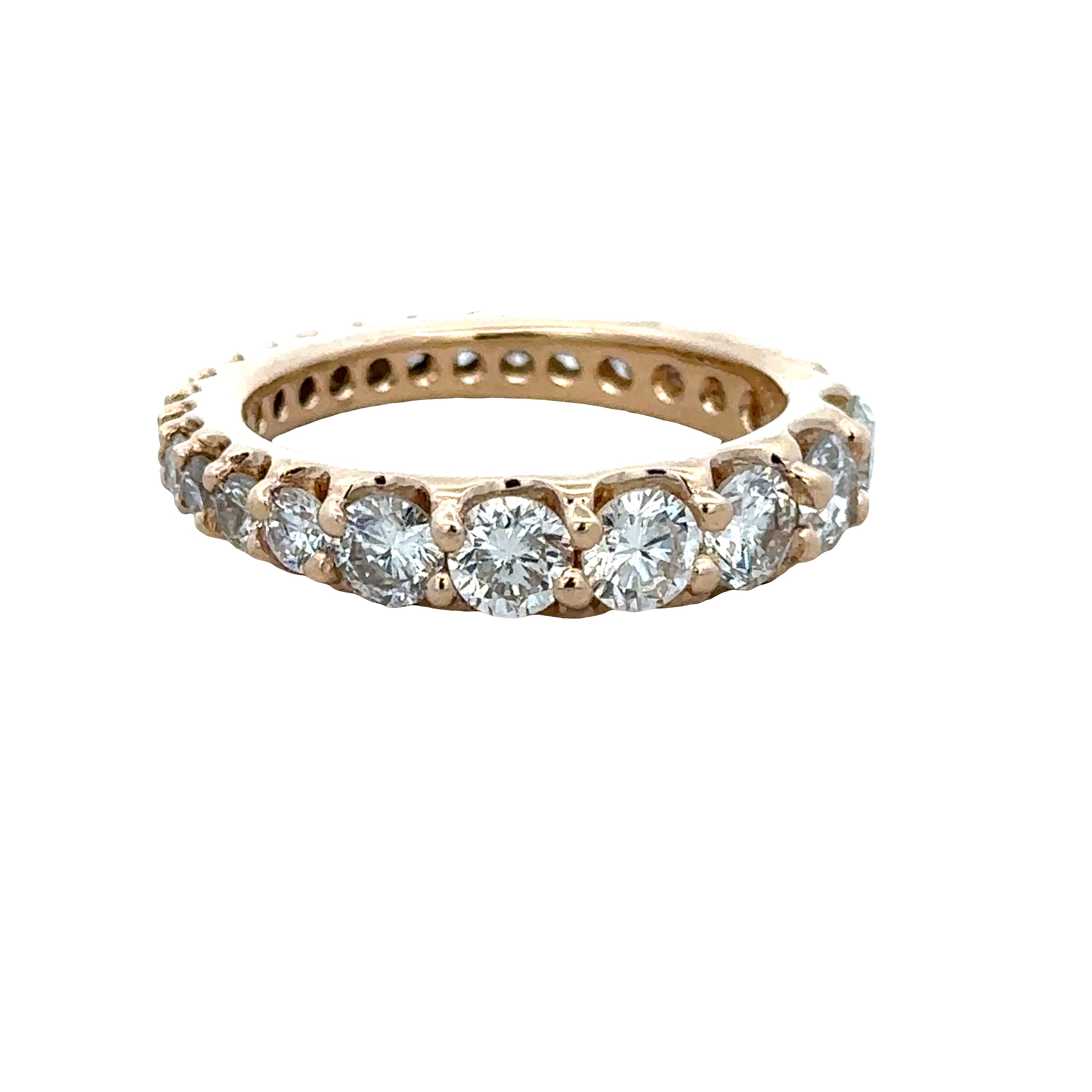 14k Yellow Gold 2.51 CTW Graduated Diamond Eternity Band – Size 10.25