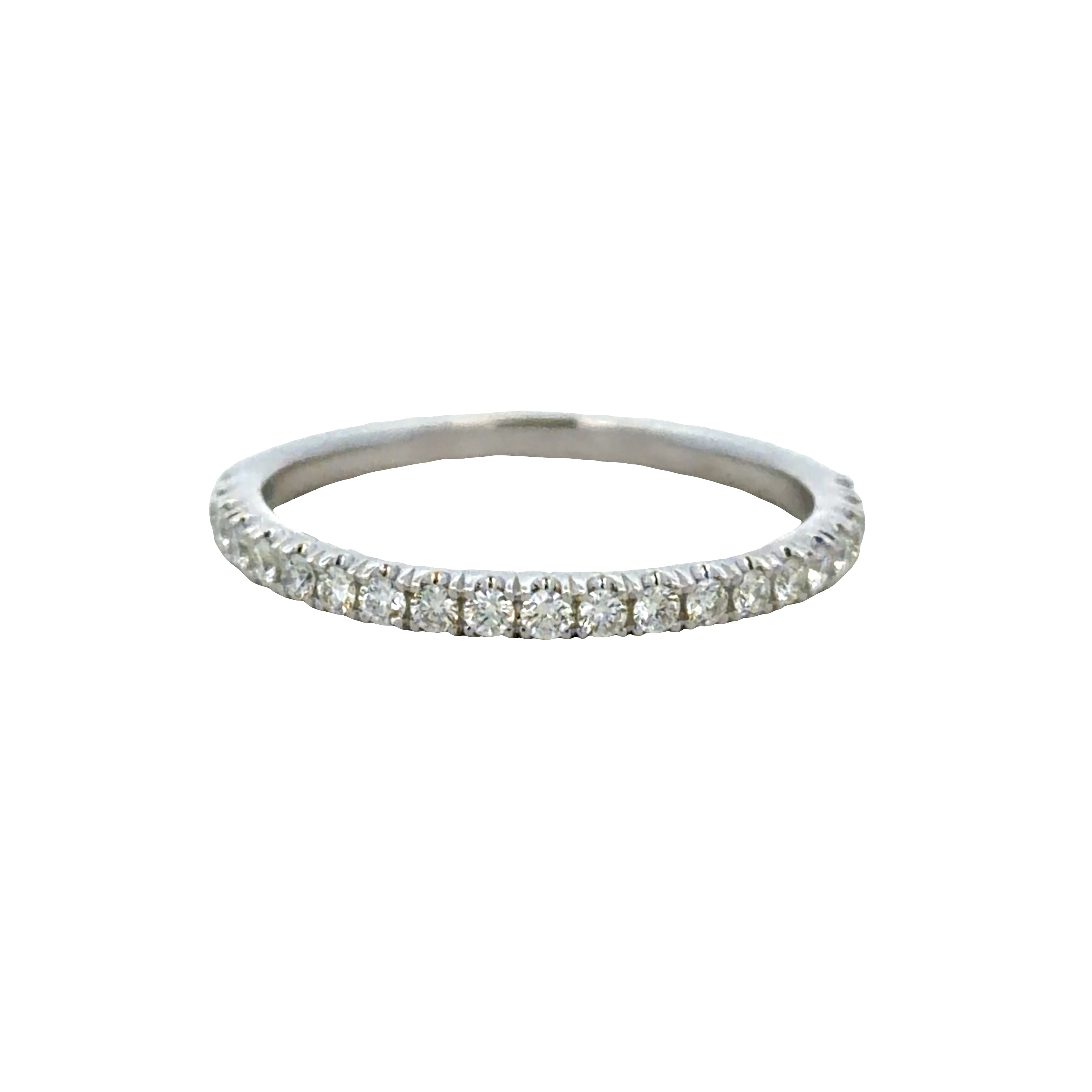 14k White Gold 0.38 CT Diamond Wedding Band – Size 9.25