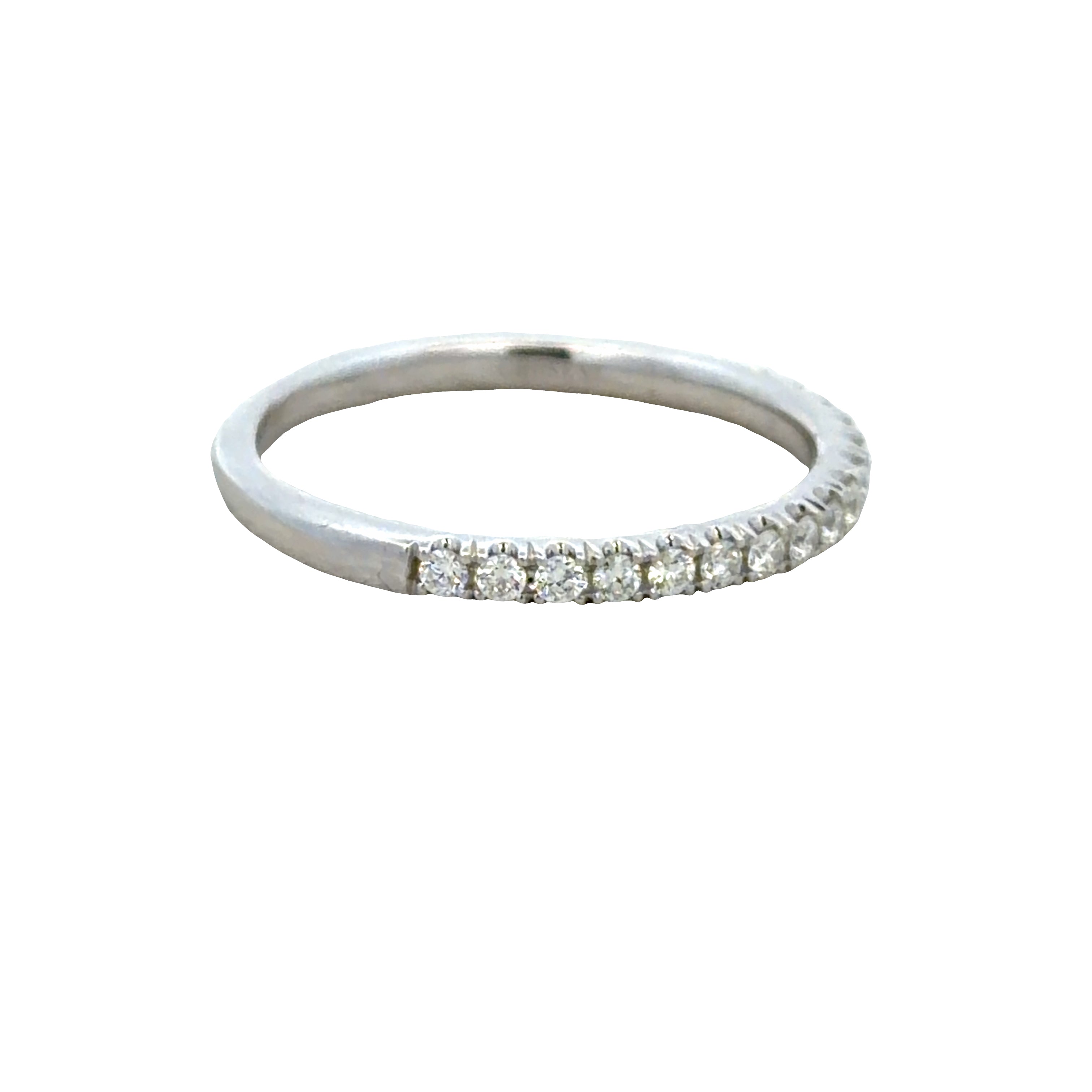 14k White Gold 0.38 CT Diamond Wedding Band – Size 9.25
