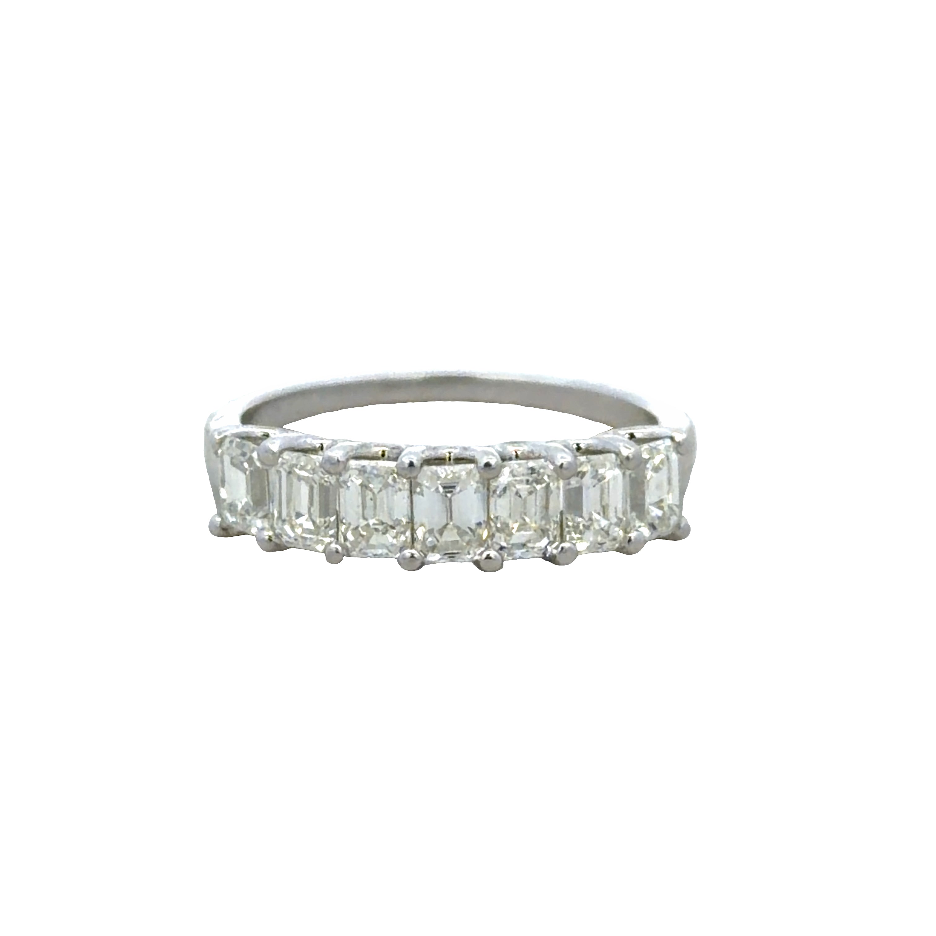 14k White Gold 1.19 CT Emerald Cut Diamond Wedding Band – Size 6.25