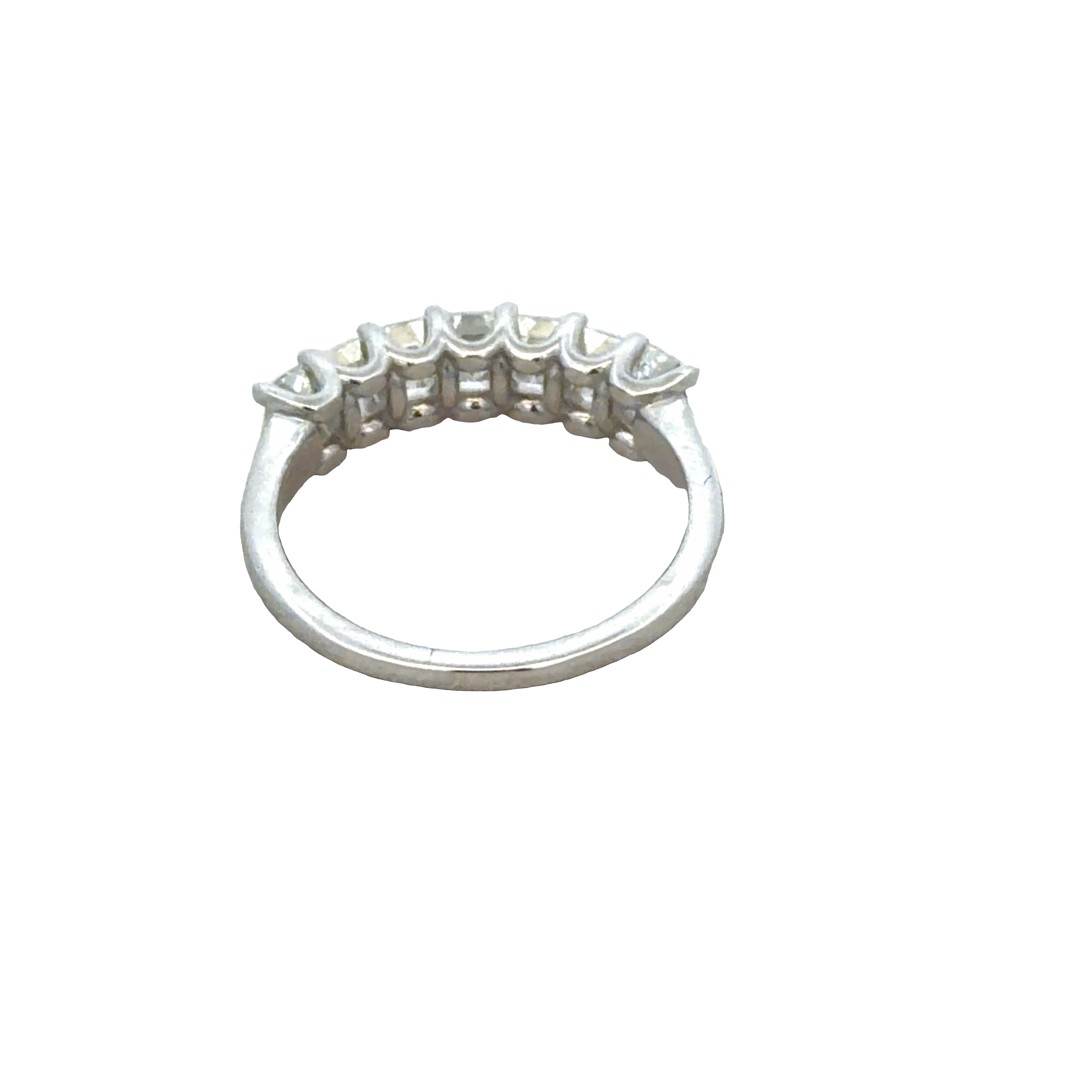 14k White Gold 1.19 CT Emerald Cut Diamond Wedding Band – Size 6.25