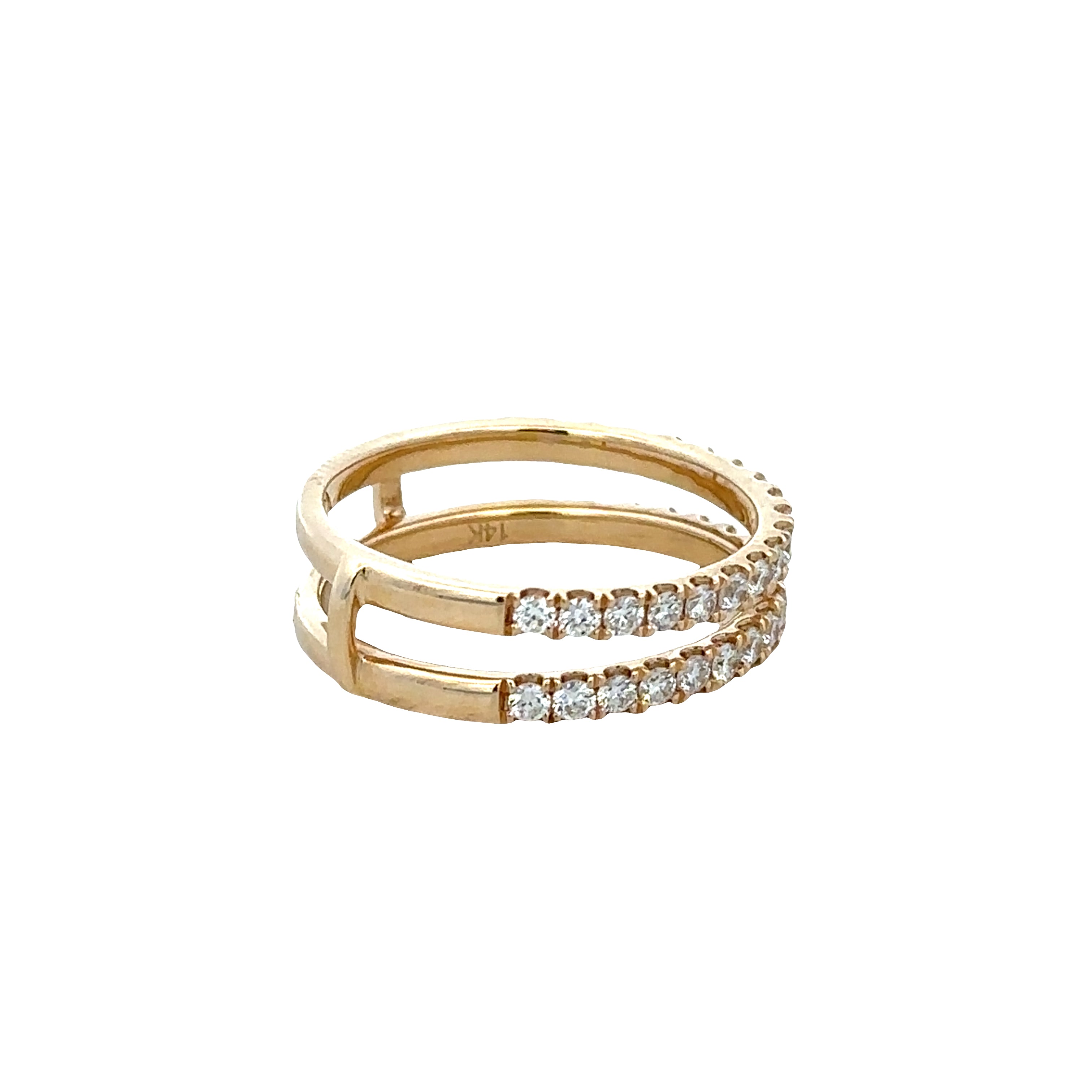 14k Yellow Gold Diamond Ring Guard / Insert – Size 6.5