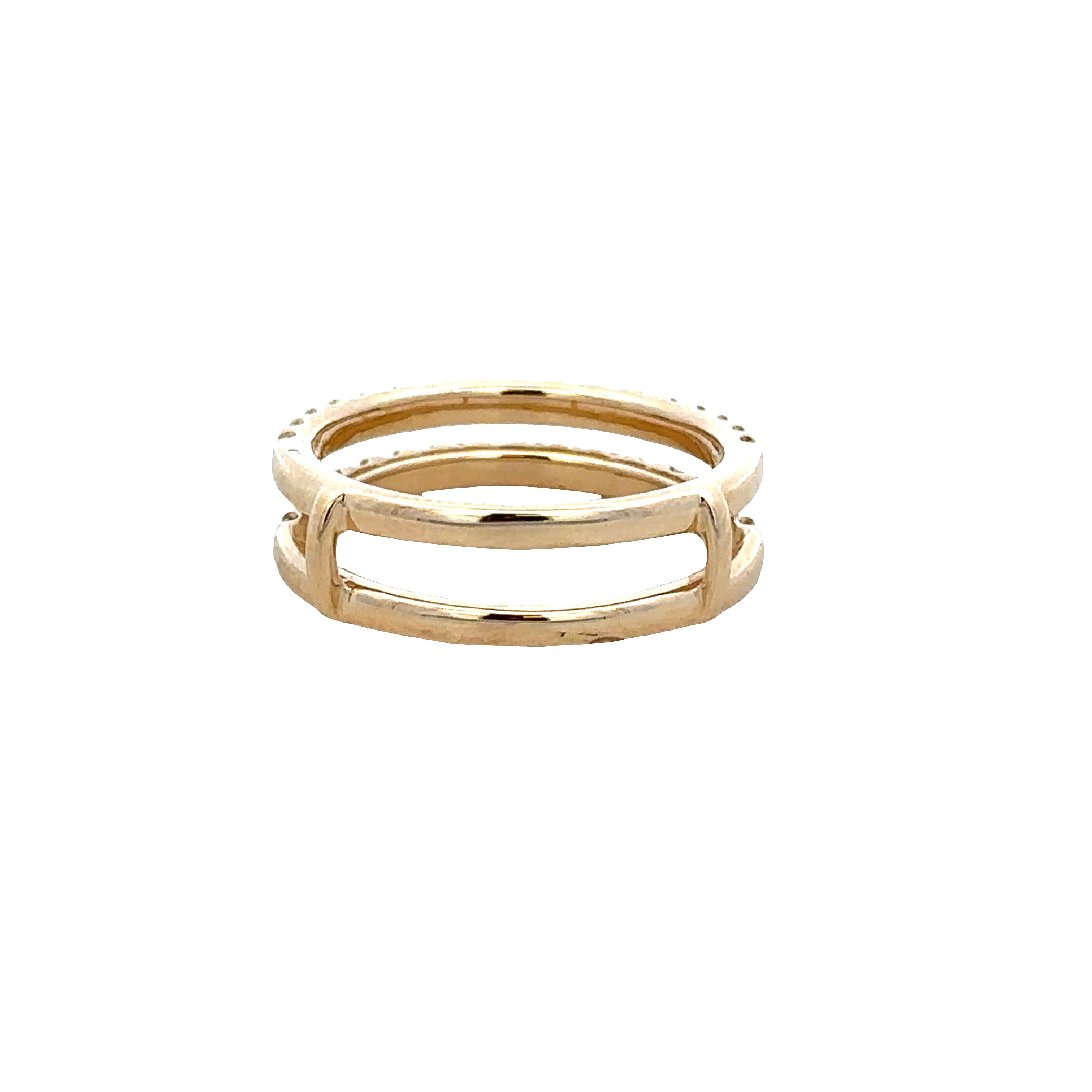 14k Yellow Gold Diamond Ring Guard / Insert – Size 6.5