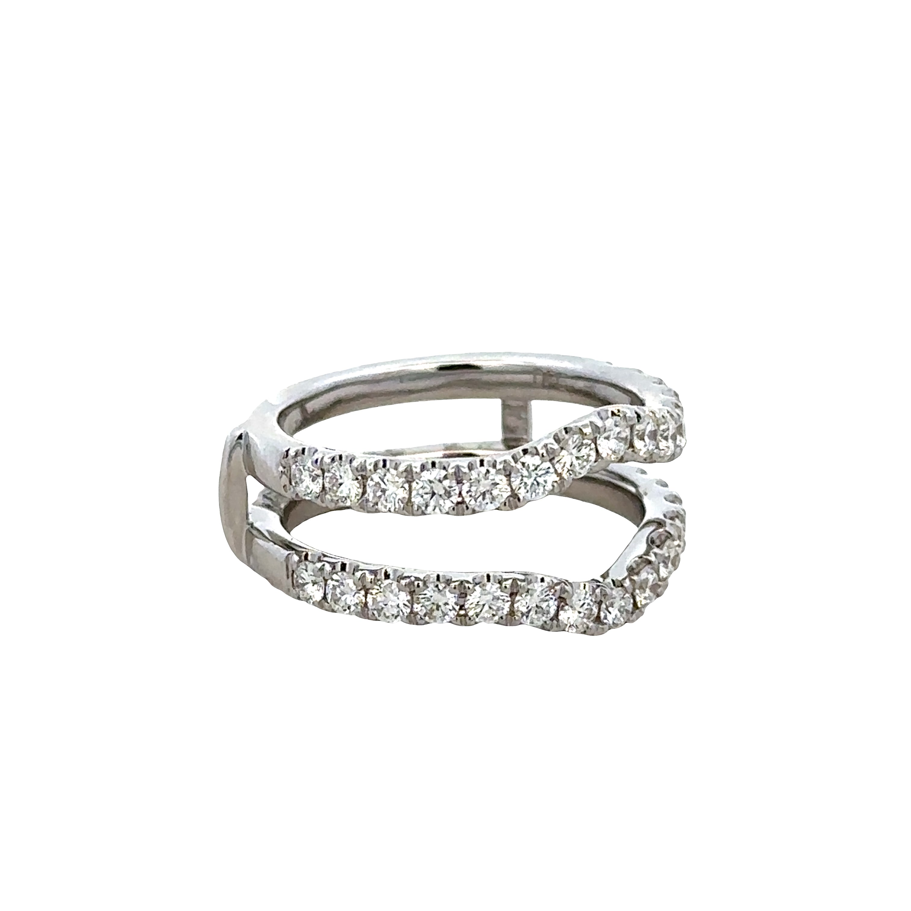 14k White Gold Diamond Ring Guard – 1.00 Carat Total Weight