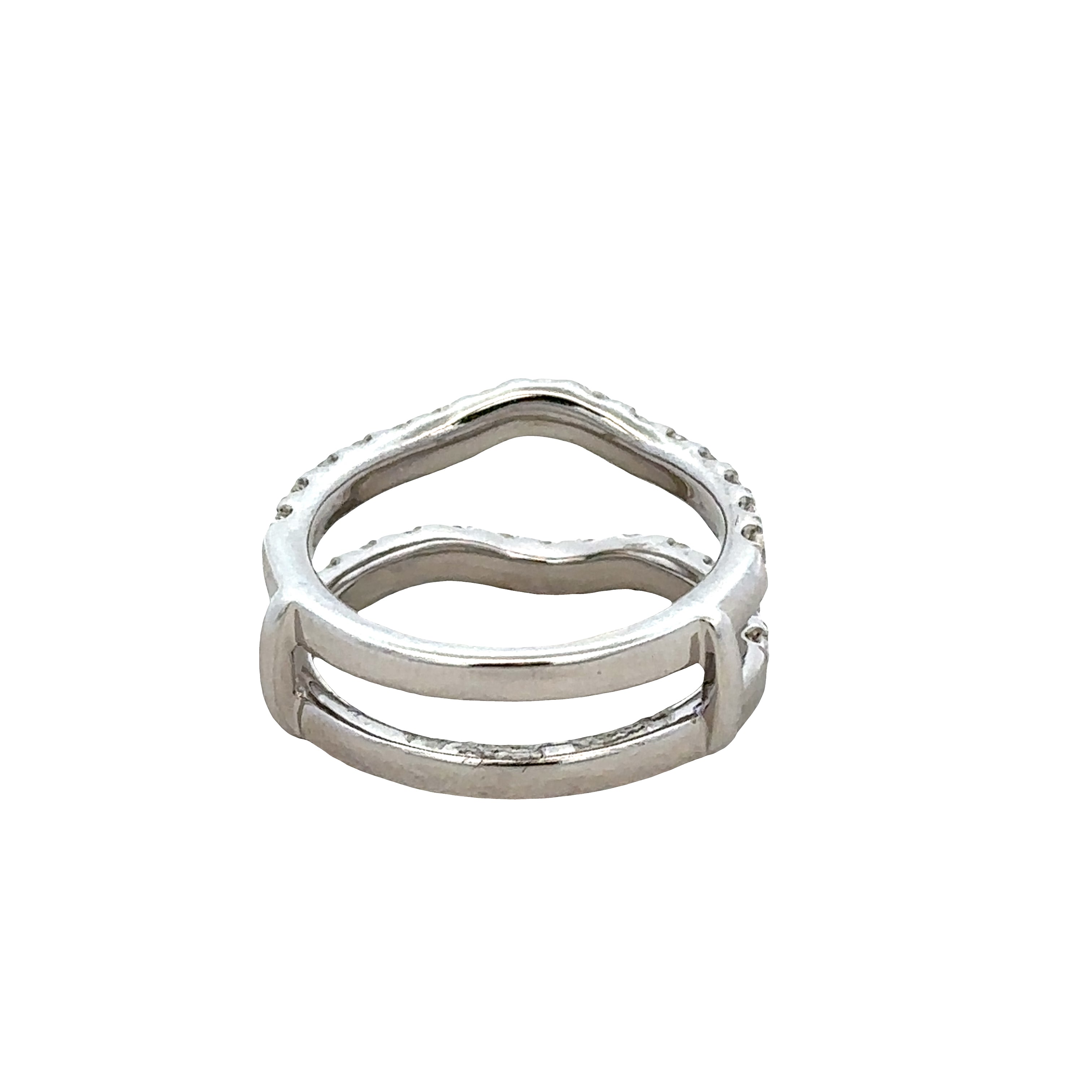 14k White Gold Diamond Ring Guard – 1.00 Carat Total Weight