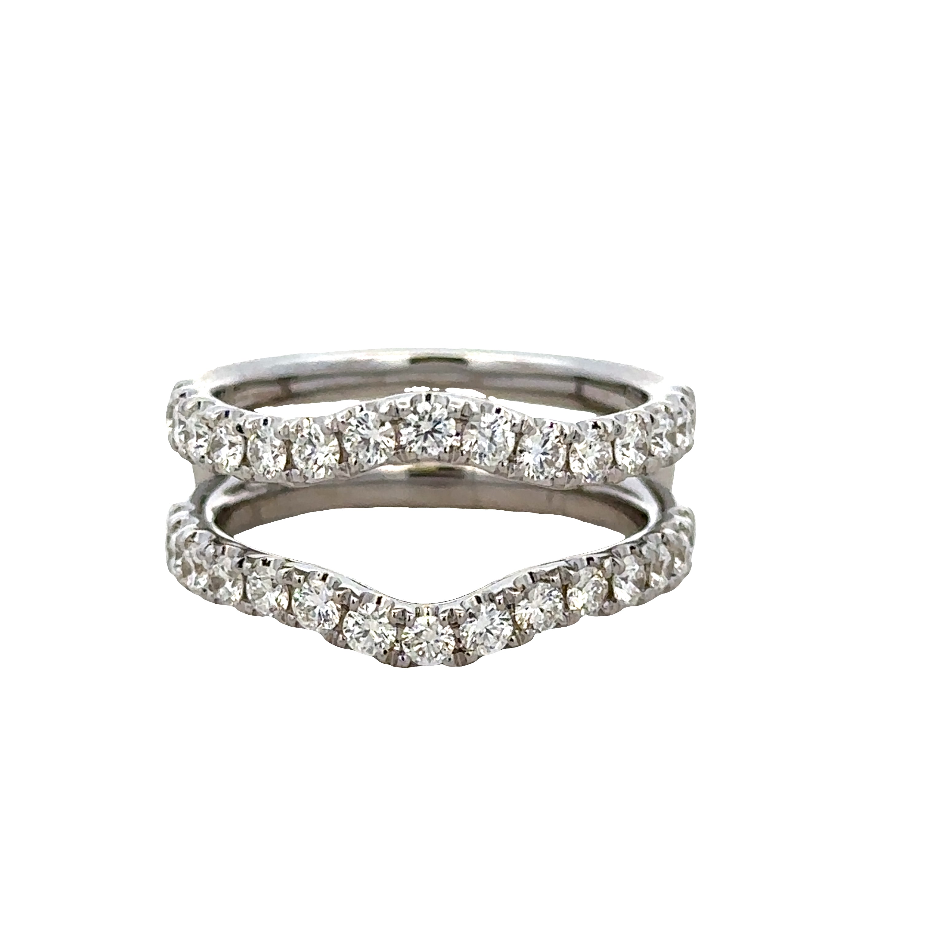 14k White Gold Diamond Ring Guard – 1.00 Carat Total Weight