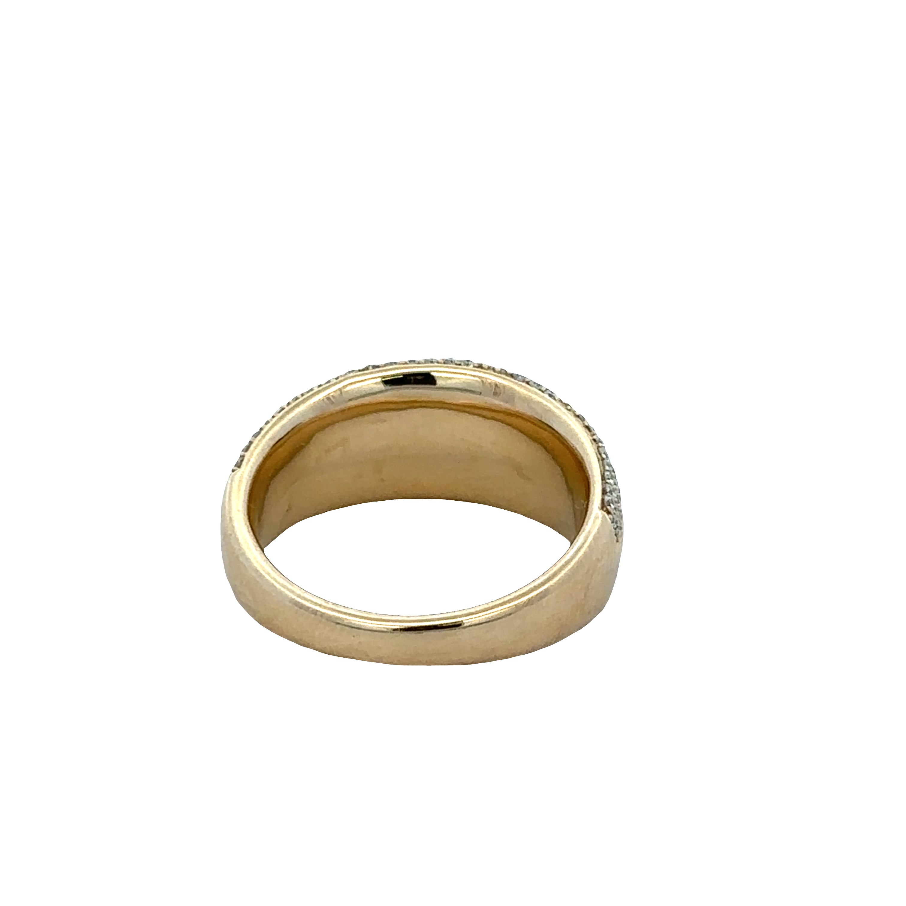 14k Yellow Gold Diamond Wide Modern Band Ring – Size 7