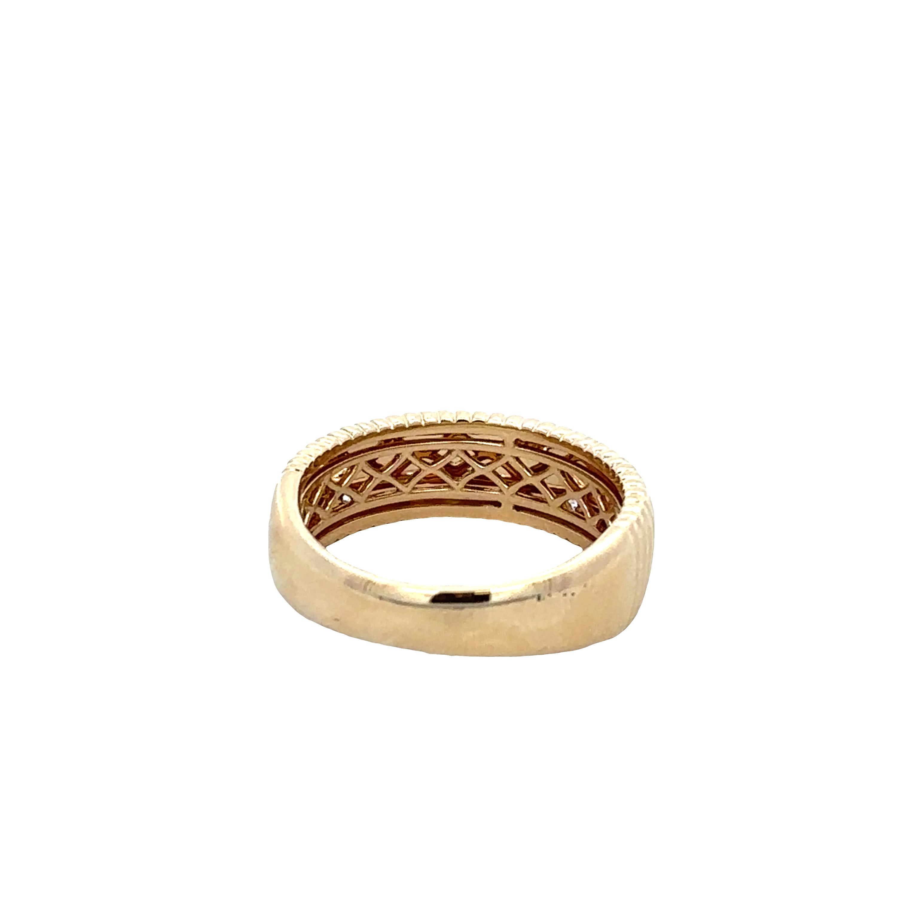 14k Yellow Gold Textured Diamond Ring – Size 6.5