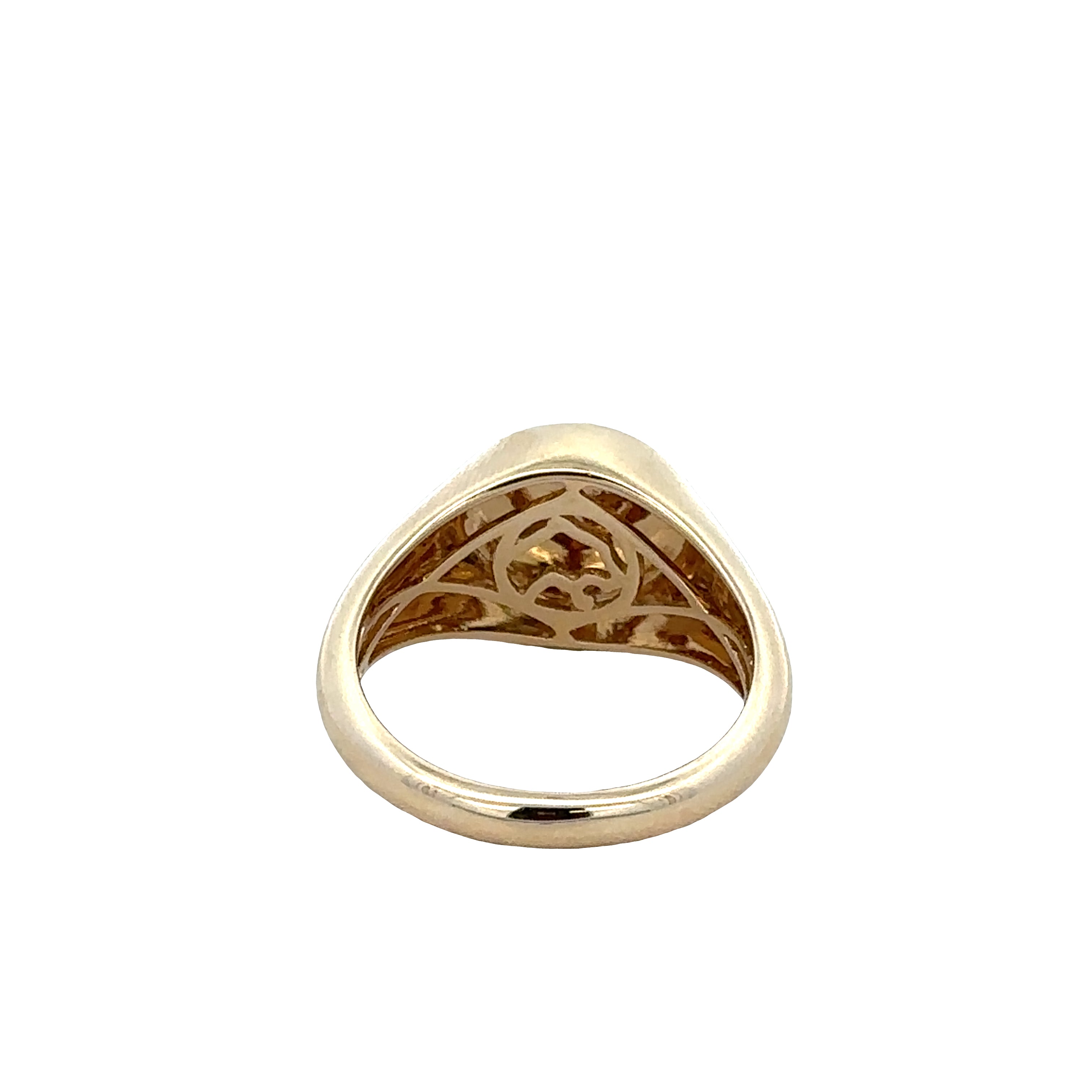 14k Yellow Gold Diamond Star of David Signet Ring – Size 7