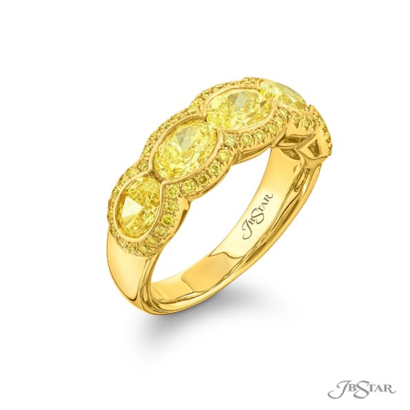 18k Yellow Gold Fancy Yellow Diamond Band Ring – Size 6.25