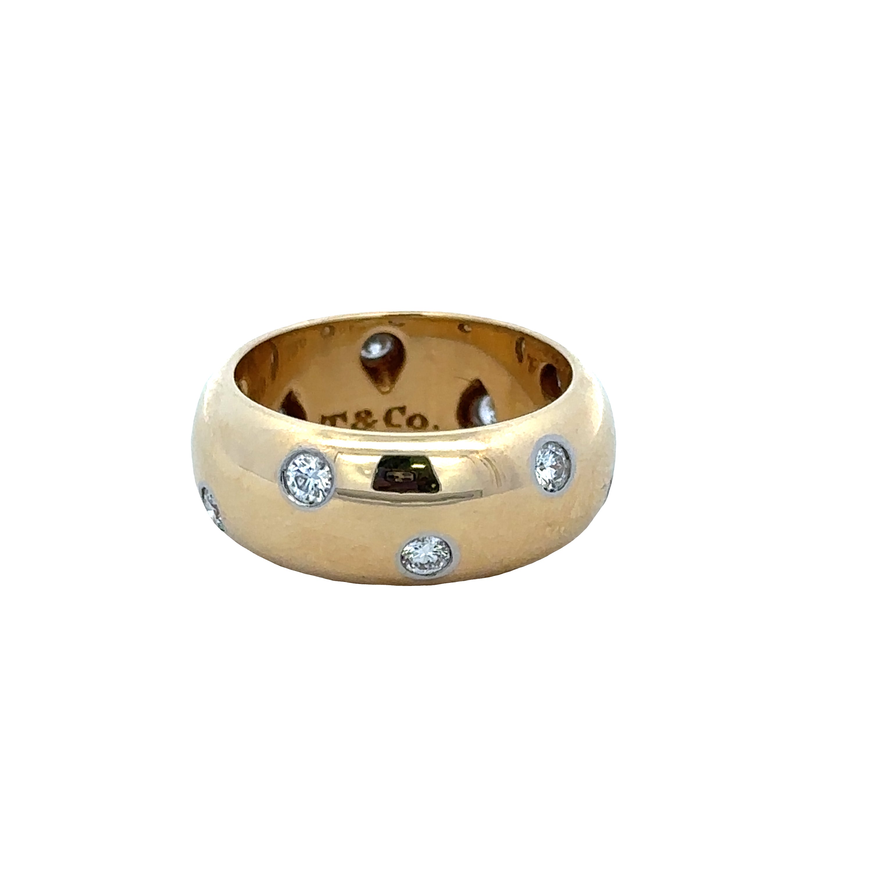 Estate Tiffany & Co. 18k Yellow Gold “Etoile” Diamond Band – Fits Like 5.25–5.5