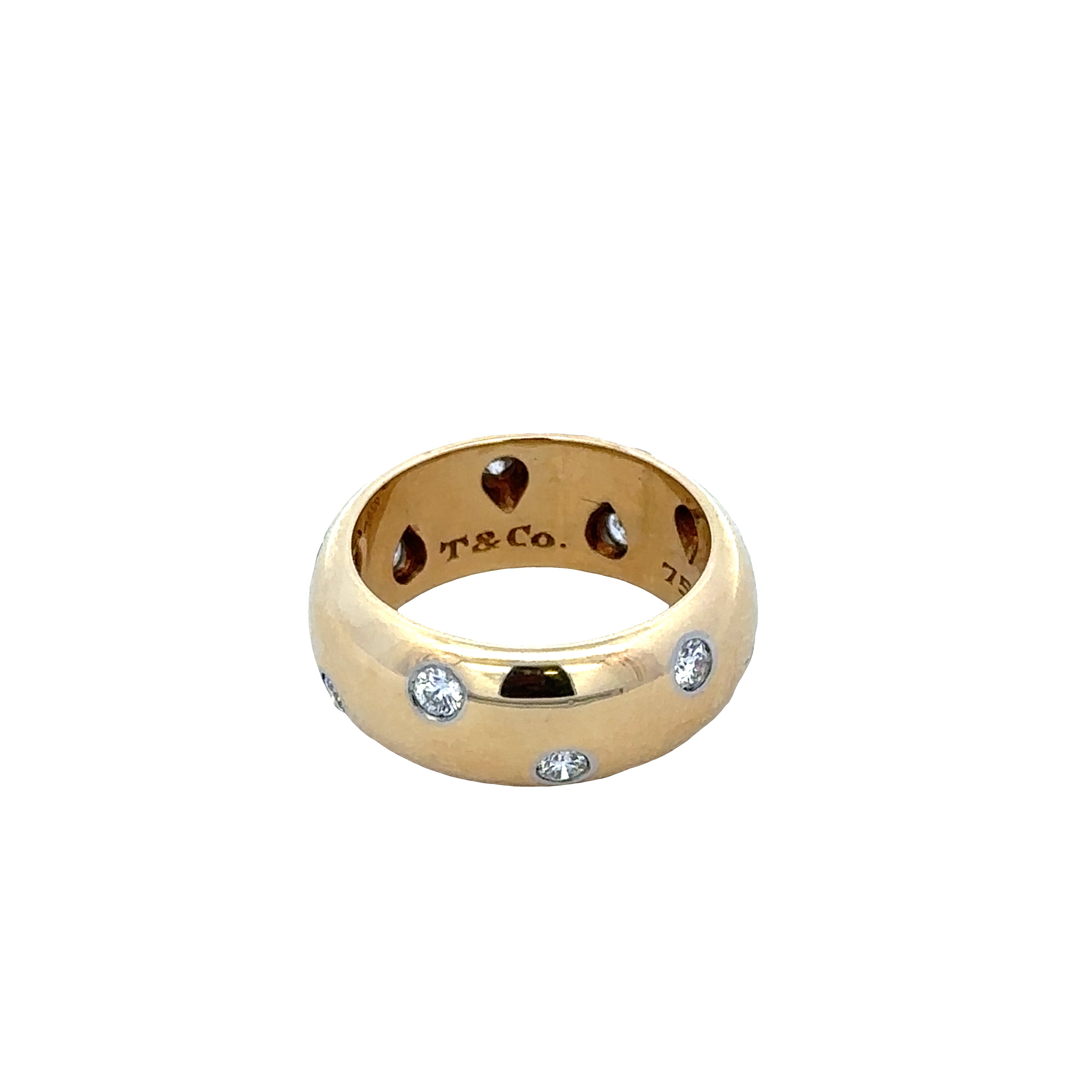 Estate Tiffany & Co. 18k Yellow Gold “Etoile” Diamond Band – Fits Like 5.25–5.5