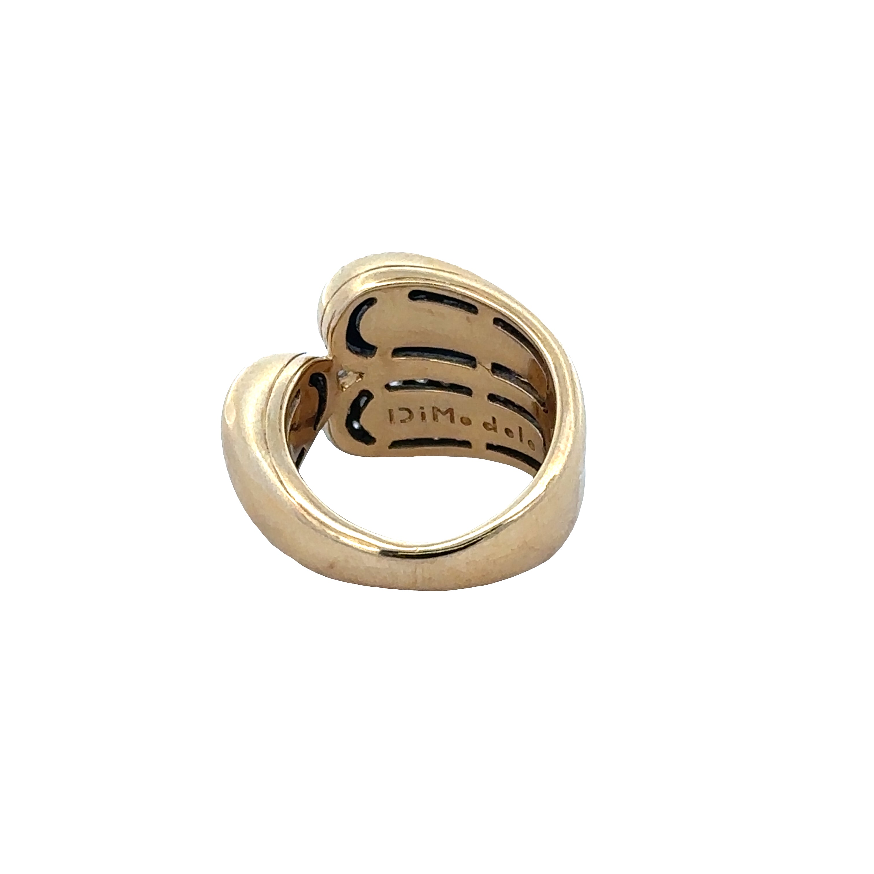 Modern 18k Yellow Gold Abstract Diamond Ring – Size 3.5