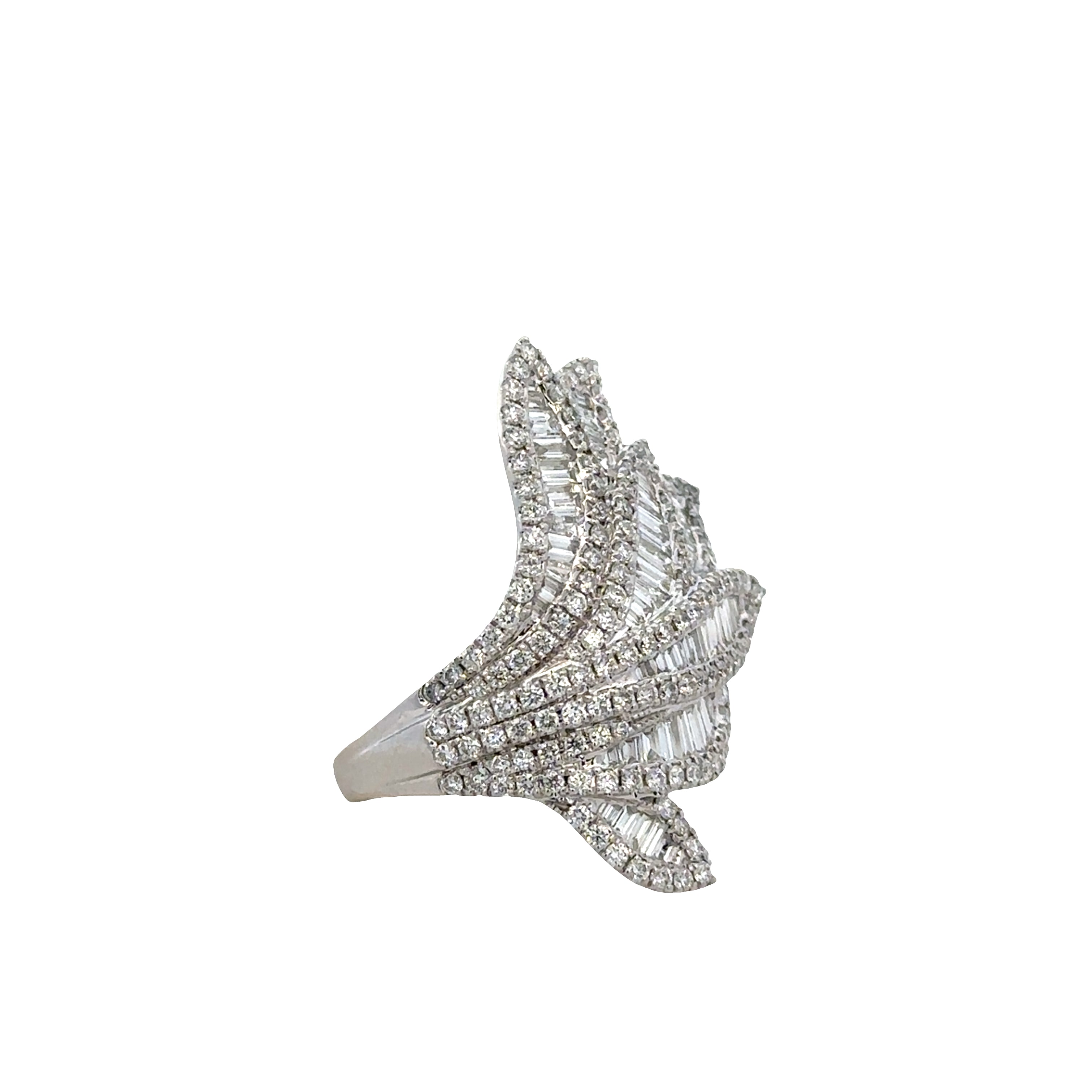 14k Yellow Gold 2.36 Carat Diamond Foliate Statement Ring – Size 6.5