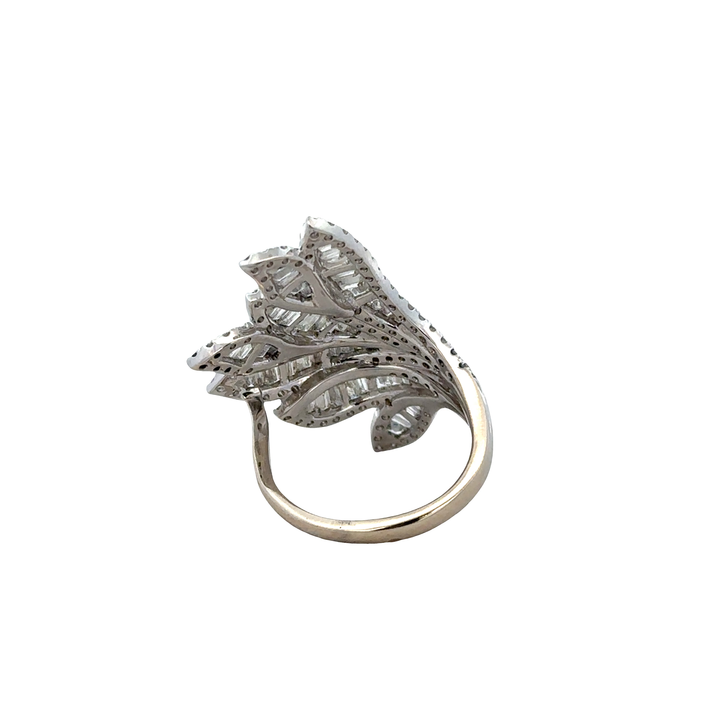 14k Yellow Gold 2.36 Carat Diamond Foliate Statement Ring – Size 6.5