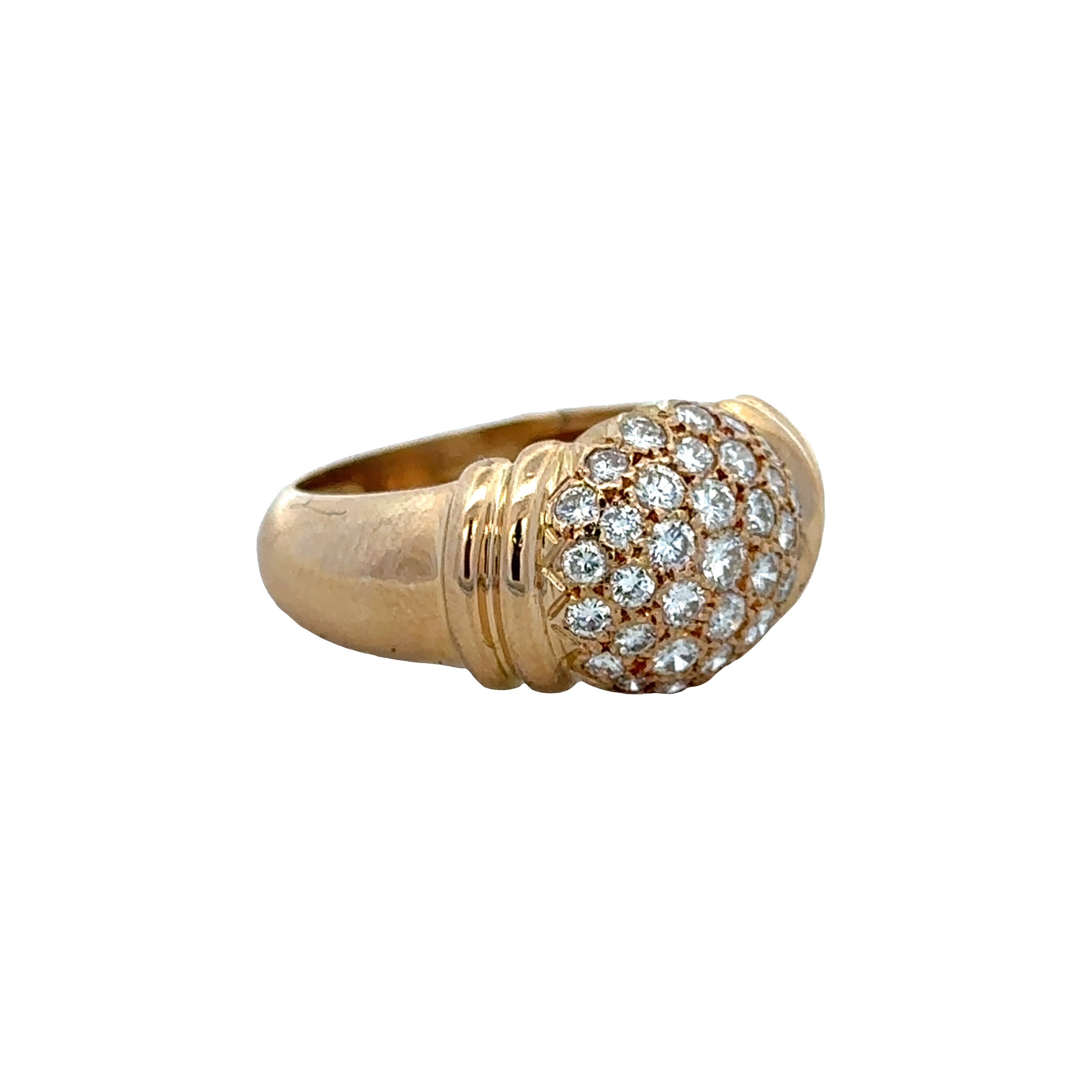 18k Yellow Gold Diamond Pavé Cluster Ring – Size 6.25
