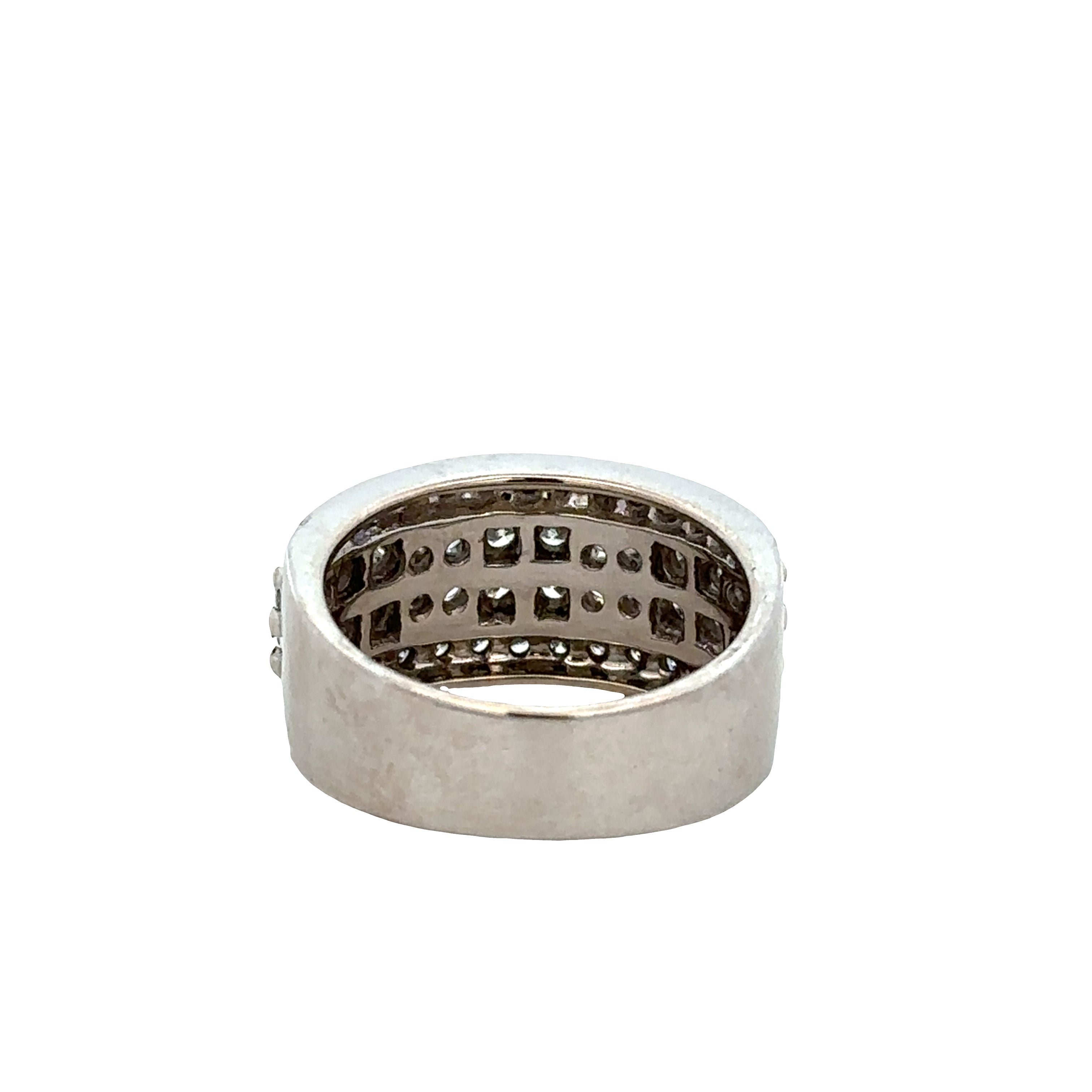 Estate LeVian 18k White Gold Diamond Band Ring – Size 6.75